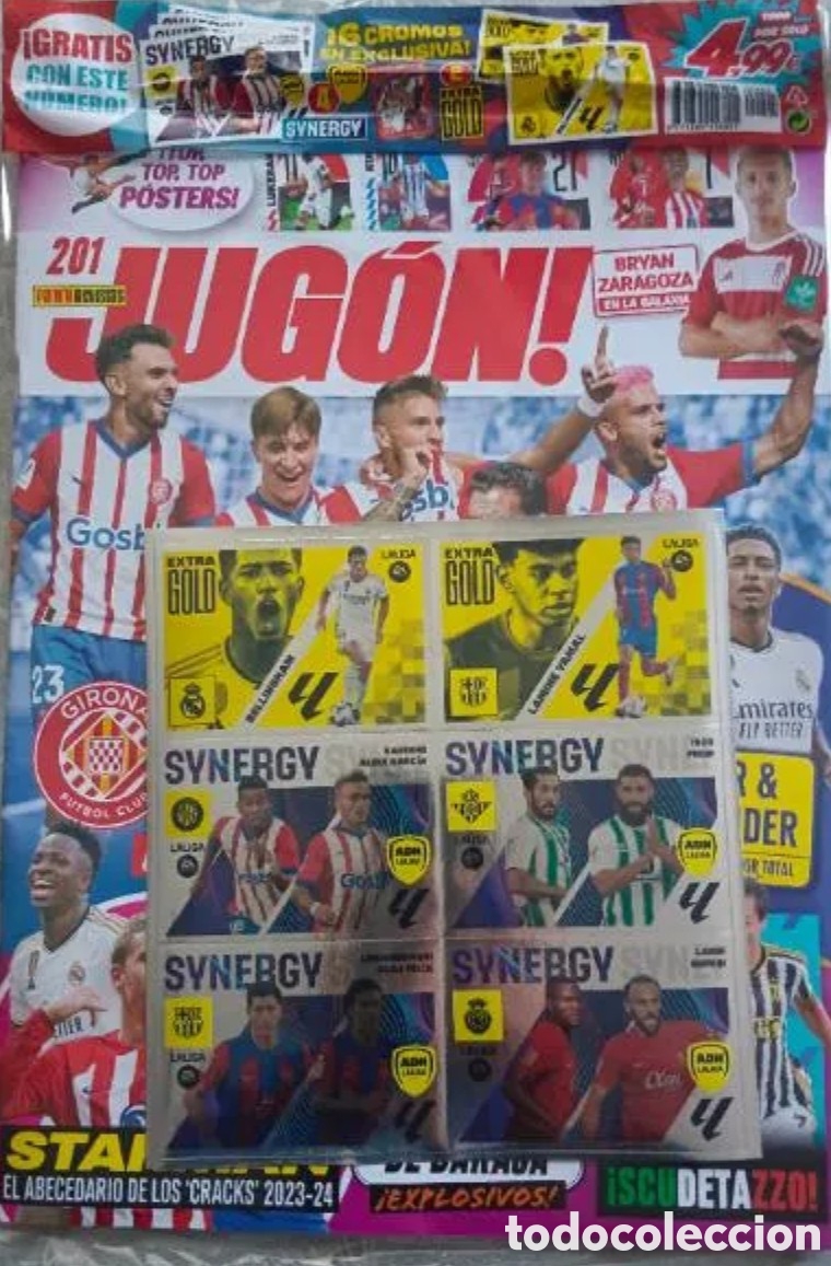 Cromos de Futebol: 2 Revistas Jug&oacute;n 201 Lamine Yamal Liga Este 2023-24 Extra Gold