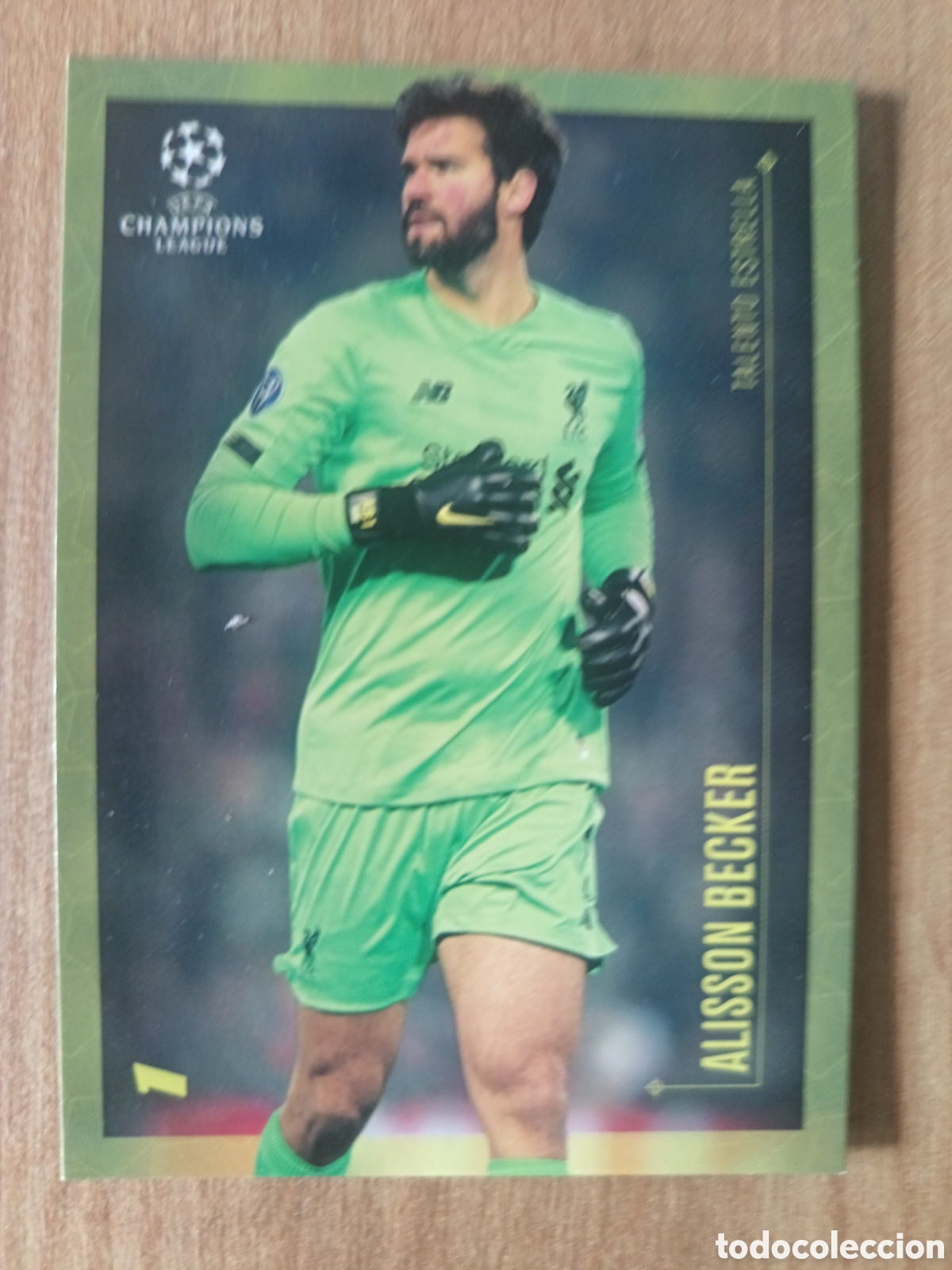 Cromos de f&uacute;tbol: ALISSON BECKER CARTA CARD DISE&Ntilde;O LEO MESSI BARCELONA BAR&Ccedil;A TOPPS CHAMPIONS LEAGUE