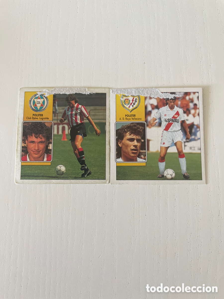 Cromos de f&uacute;tbol: Liga 92 93 2 cromos POLSTER Logro&ntilde;&eacute;s y Rayo Vallecano Despegados