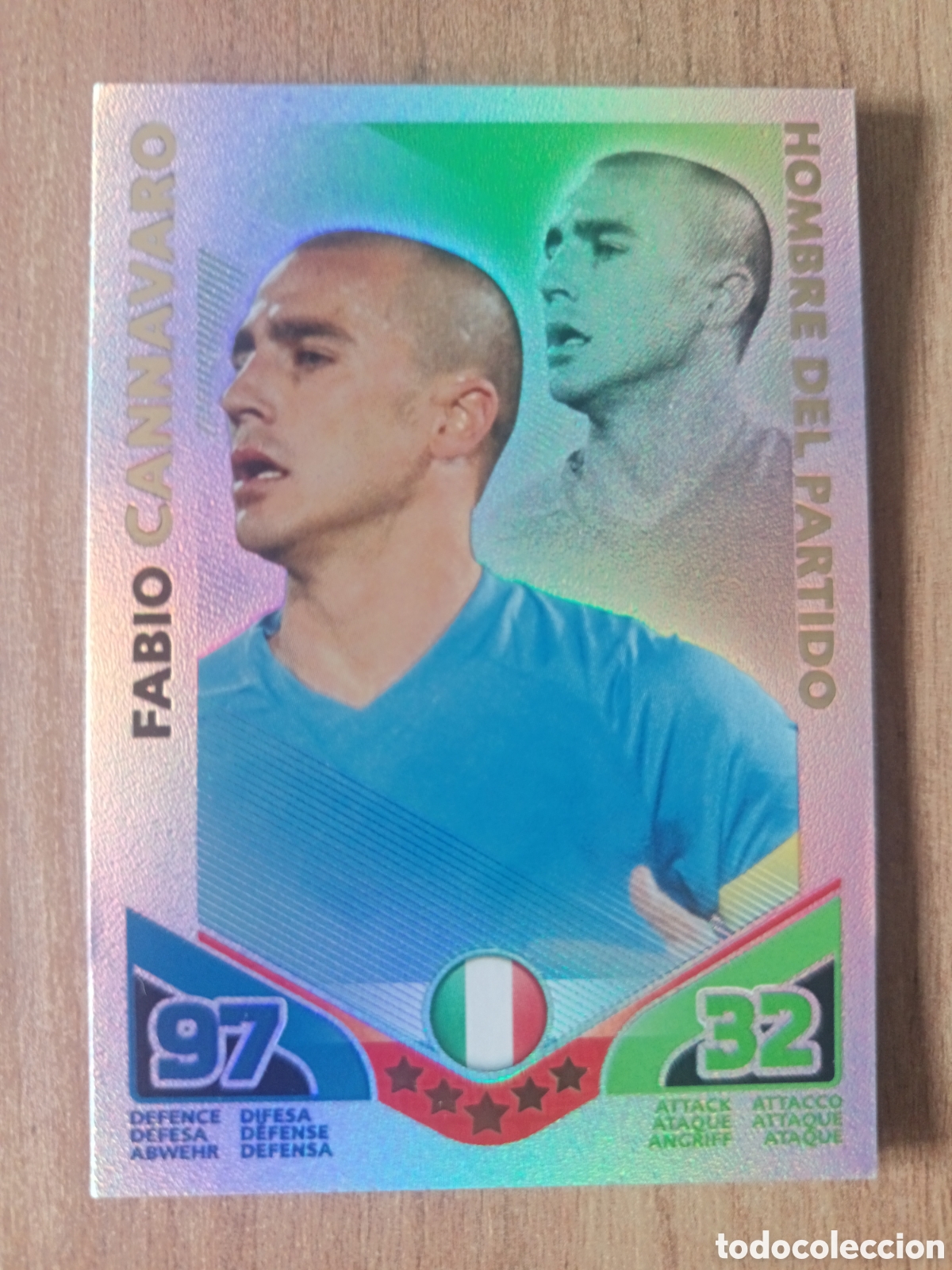 Cromos de f&uacute;tbol: Cannavaro MATCH ATTAX TOPPS MUNDIAL COPA DEL MUNDO WORLD CUP 2010 CARD TARJETA F&Uacute;TBOL