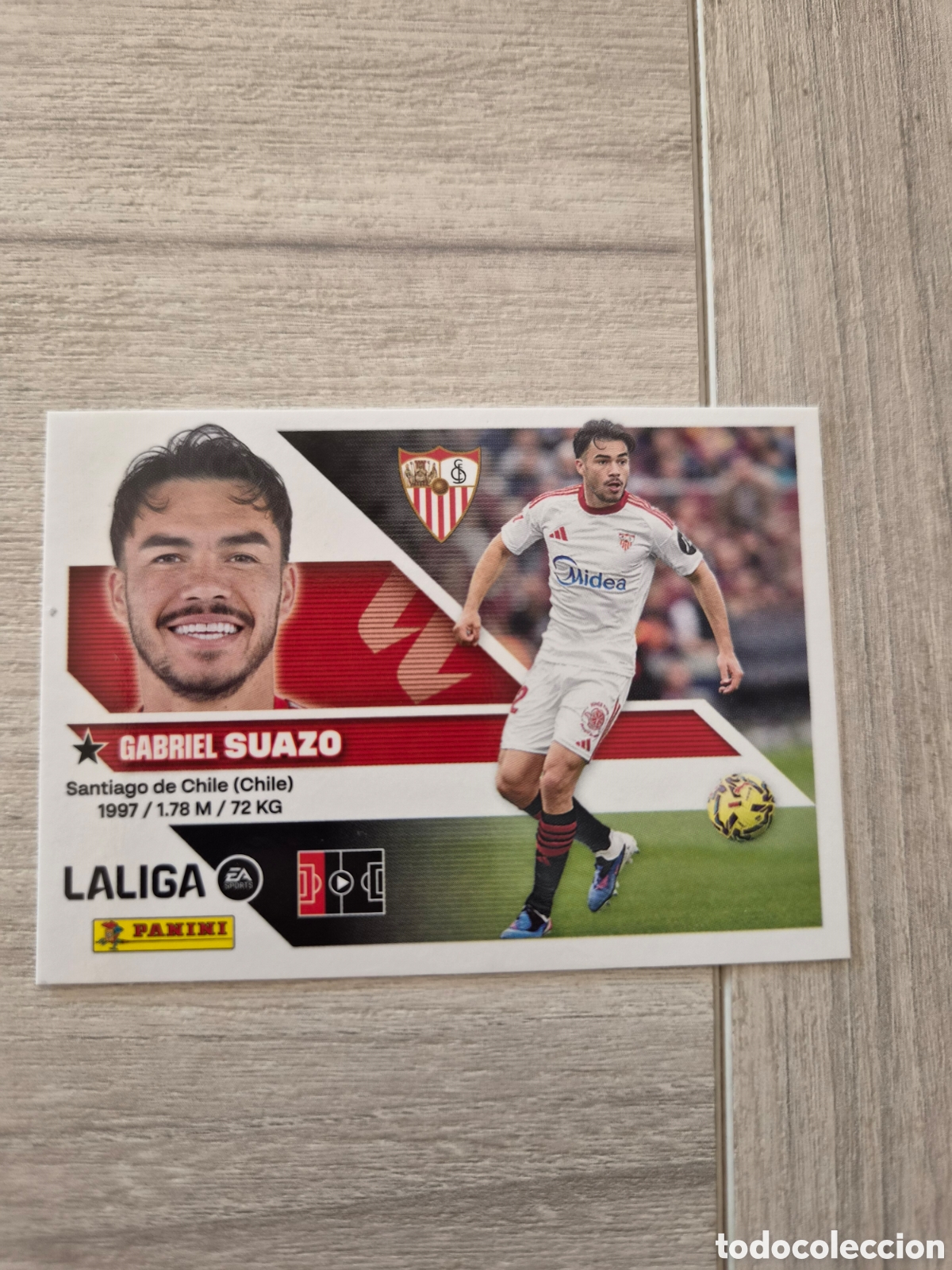 Cromos de f&uacute;tbol: N&deg;10 Sevilla Suazo Liga Este 26/27