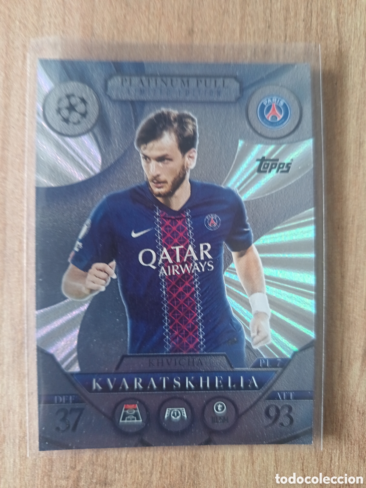 Cromos de f&uacute;tbol: KVARATSKHELIA TOPPS MATCH ATTAX 2025 2026 PL7 PL 7 PLATINUM PULL KHVICHA ATTAX 26