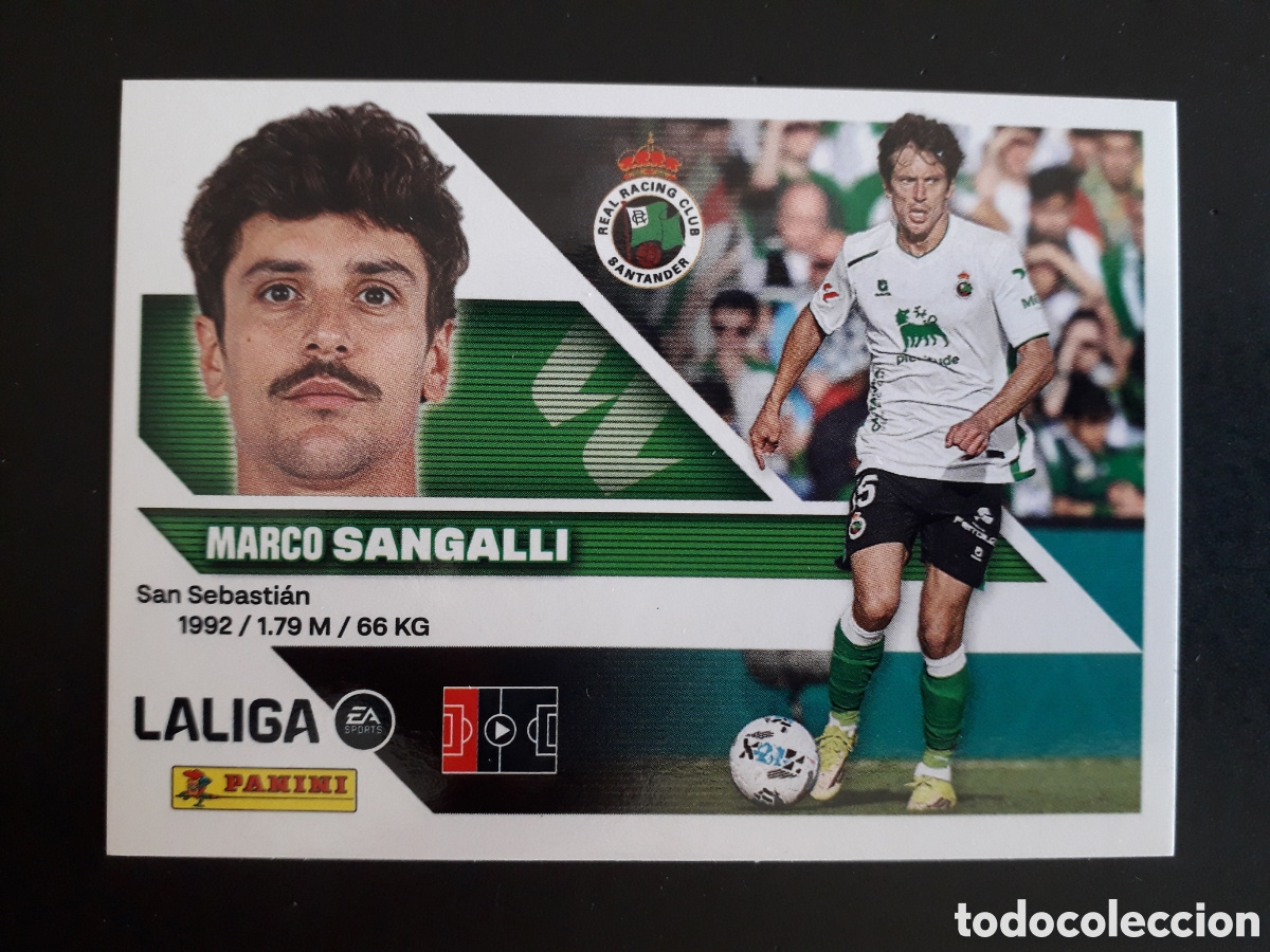 Cromos de f&uacute;tbol: SANGALLI RACING DE SANTANDER N&deg; 6 ED ESTE 2026 2027 26 27 SIN PEGAR PEDIDO M&Iacute;NIMO 3&euro;.