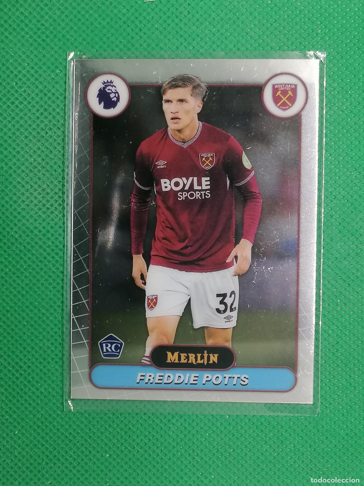 Cartes &agrave; collectionner de Football: 185 FREDDIE POTTS WEST HAM ROOKIE RAYWAVE ⚽ TOPPS MERLIN CHROME PREMIER 25 26 2025 2026 ⚽