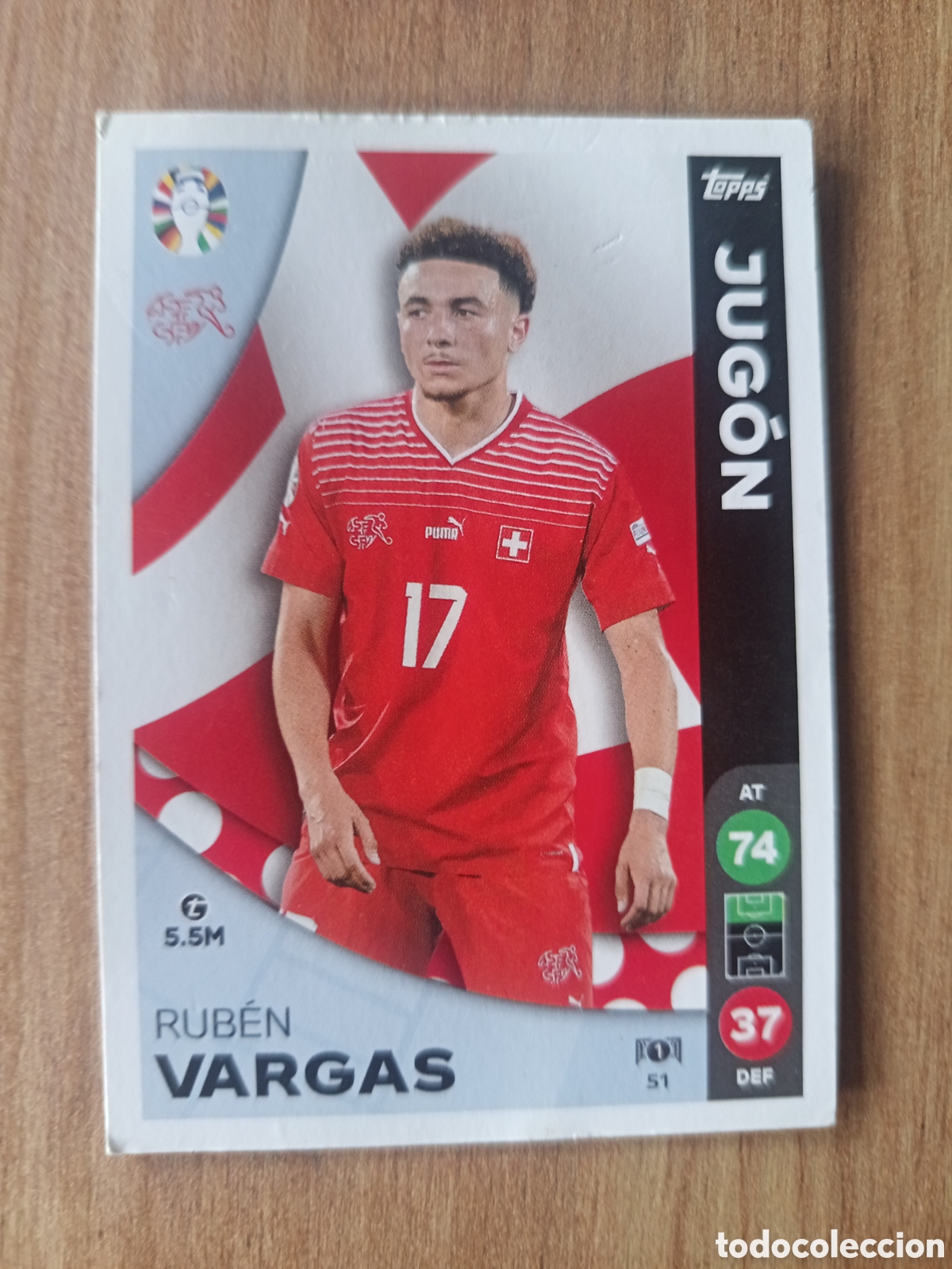 Cromos de f&uacute;tbol: 51 Vargas TOPPS Match Attax LIDL UEFA EURO 2024