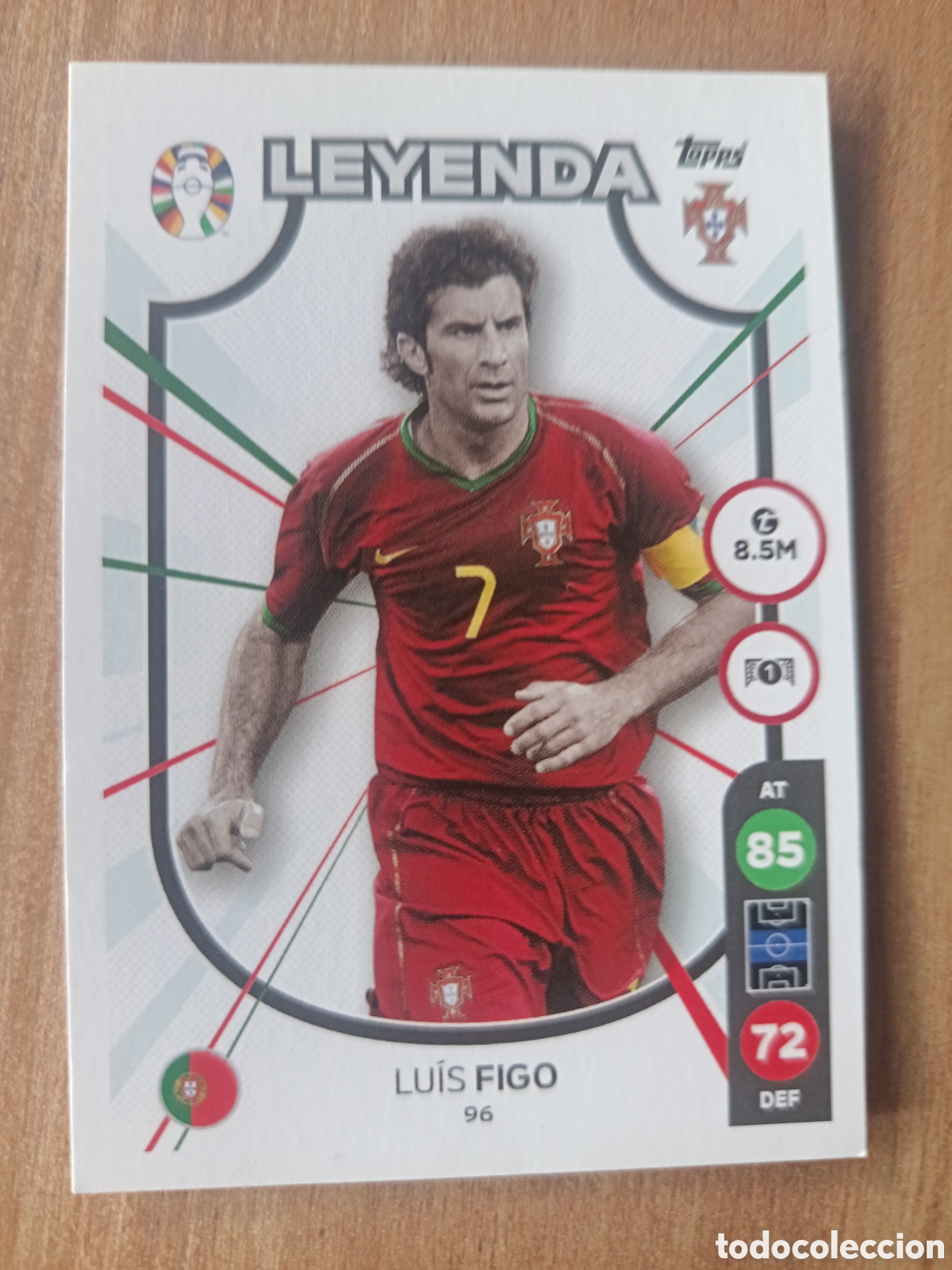 Figurine di Calcio: 96 Figo leyenda TOPPS Match Attax LIDL UEFA EURO 2024