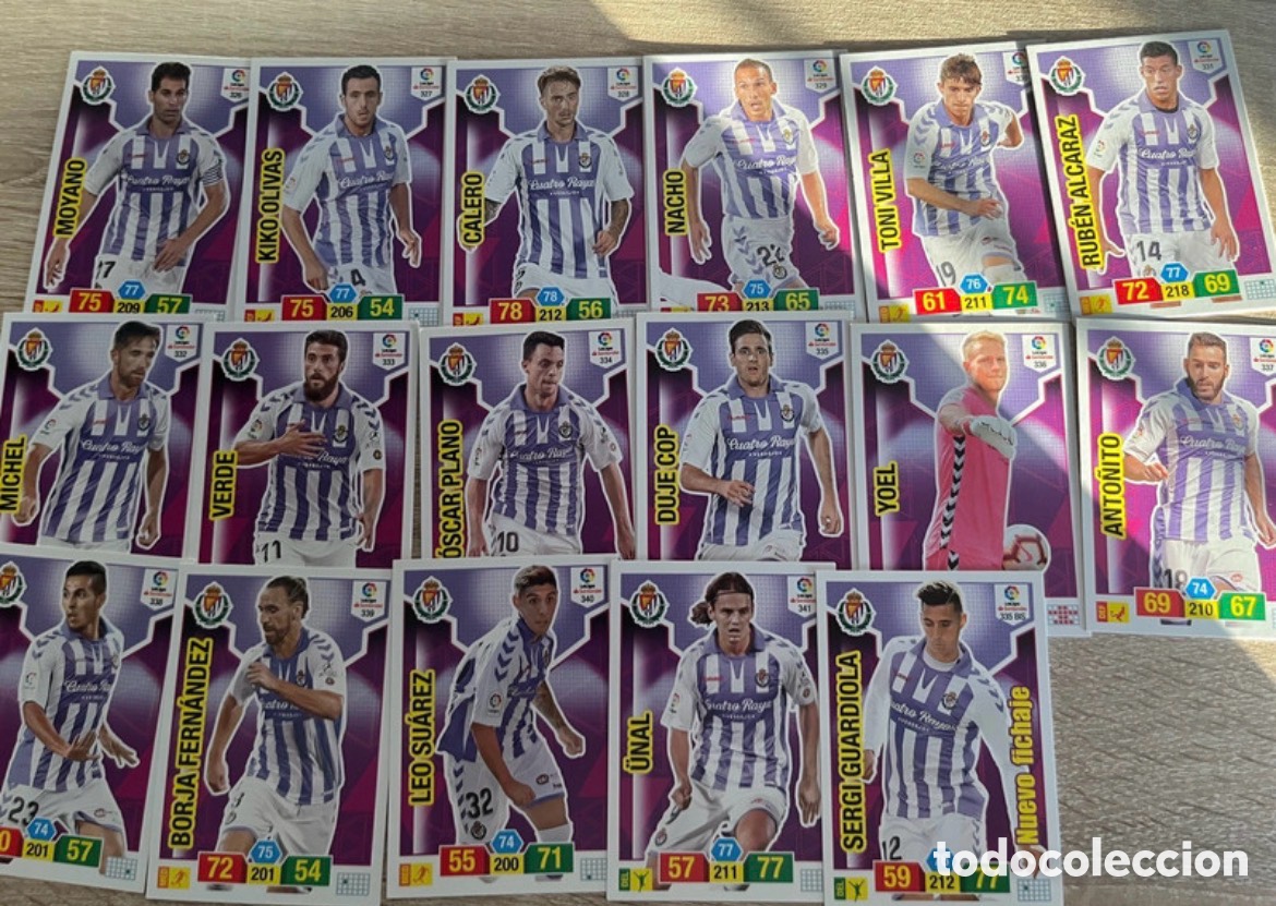 Cromos de f&uacute;tbol: REAL VALLADOLID LOTE ADRENALYN 2018 2019 18 19 PANINI