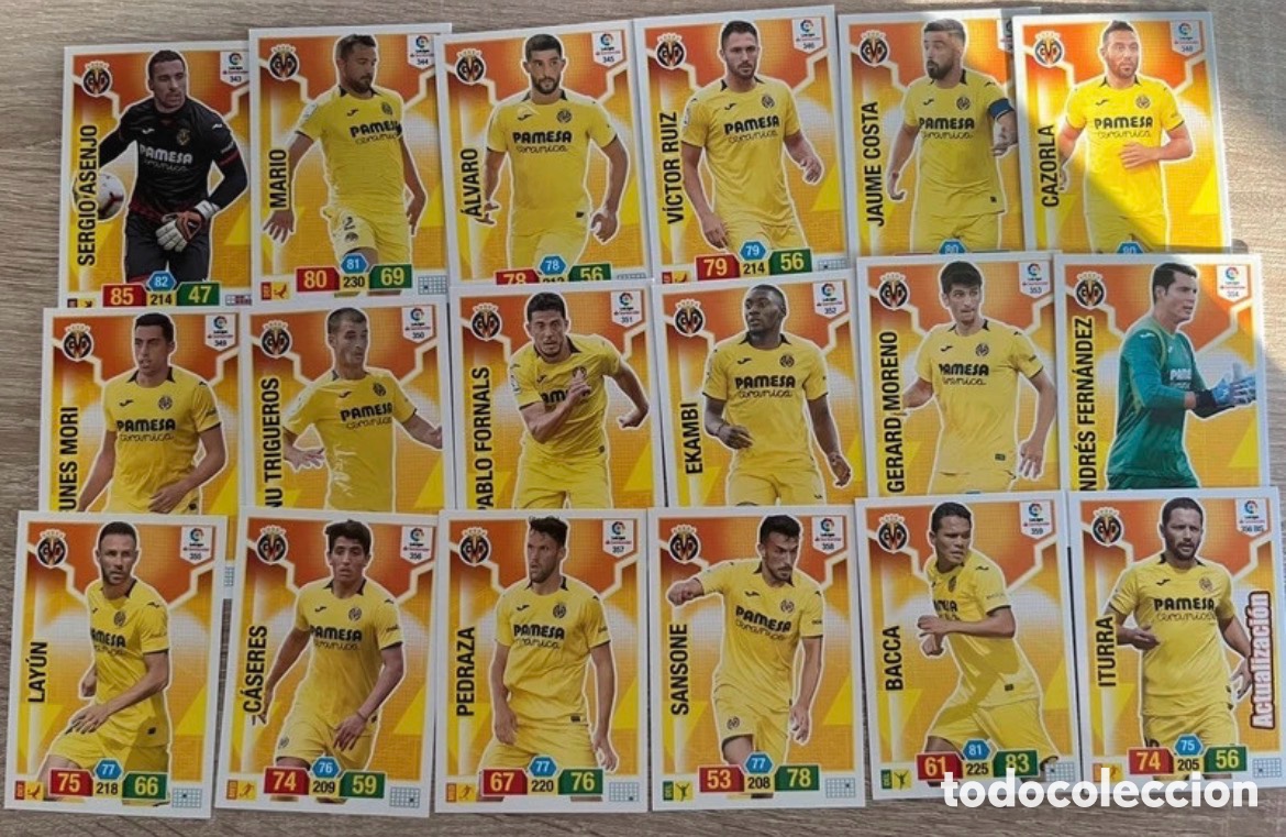 Cromos de f&uacute;tbol: VILLARREAL LOTE ADRENALYN 2018 2019 18 19 PANINI