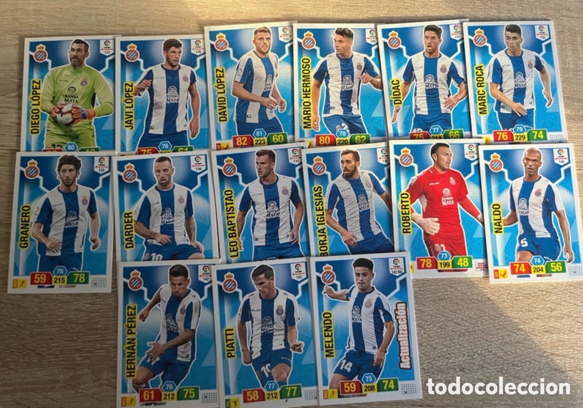 Cromos de f&uacute;tbol: ESPANYOL ESPA&Ntilde;OL LOTE ADRENALYN 2018 2019 18 19 PANINI