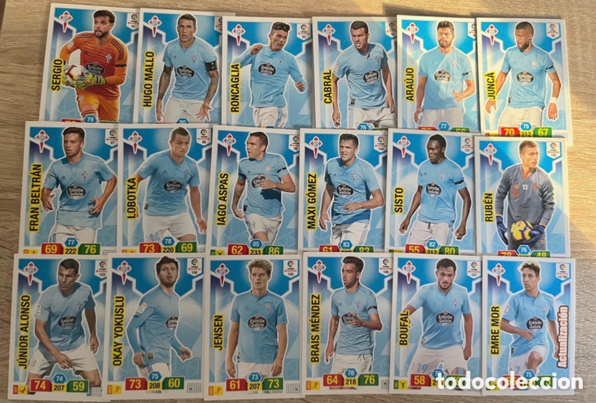 Cromos de f&uacute;tbol: CELTA DE VIGO LOTE ADRENALYN 2018 2019 18 19 PANINI