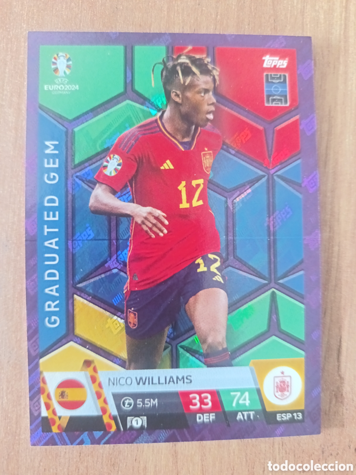 Cromos de f&uacute;tbol: ESP13 NICO WILLIAMS ESPA&Ntilde;A TOPPS MATCH ATTAX UEFA EURO 2024 GERMANY