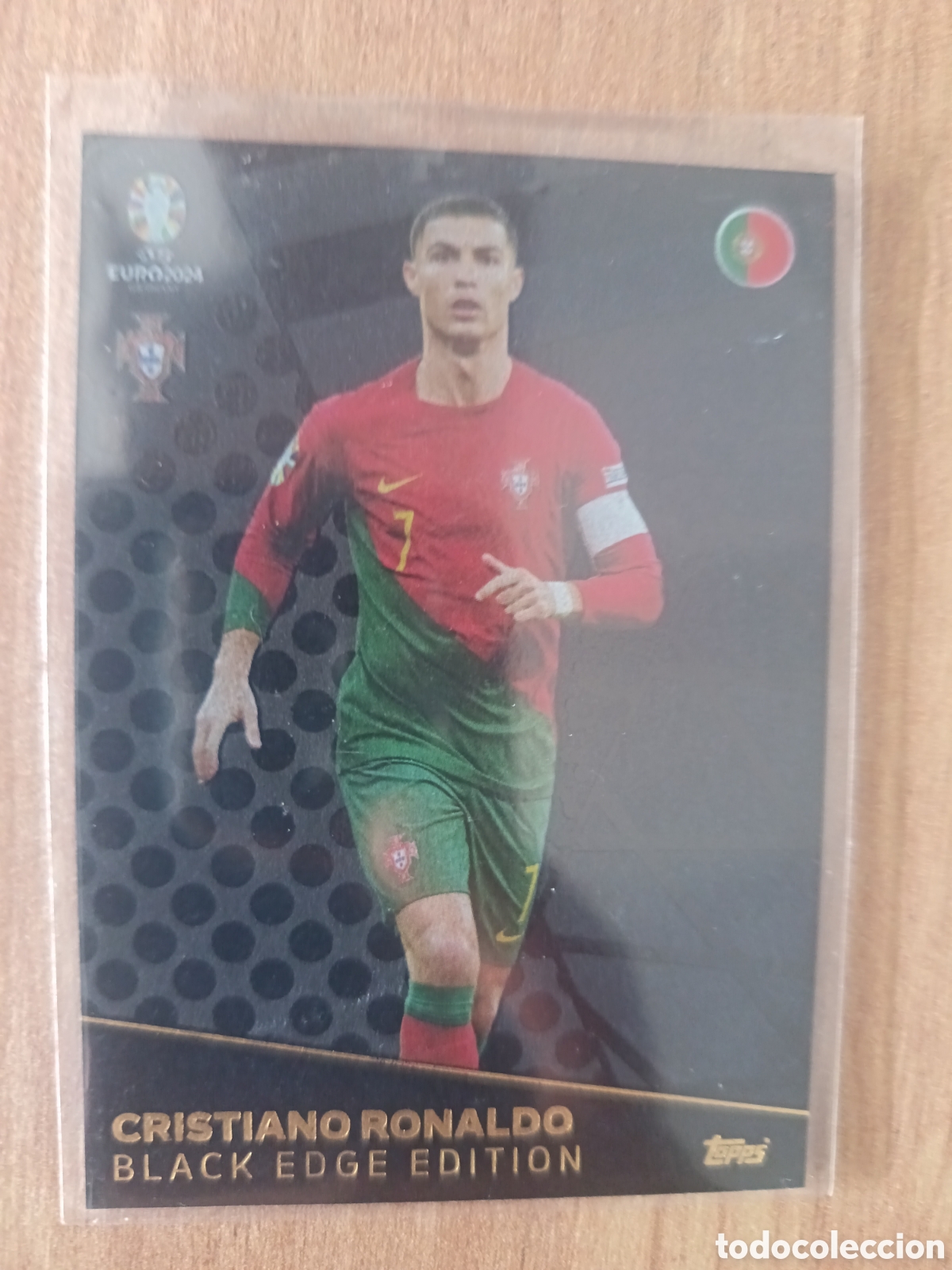 Cromos de f&uacute;tbol: 7 CRISTIANO RONALDO BLACK EDGE EDITION TOPPS MATCH ATTAX EURO 2024. Nuevo de sobre.