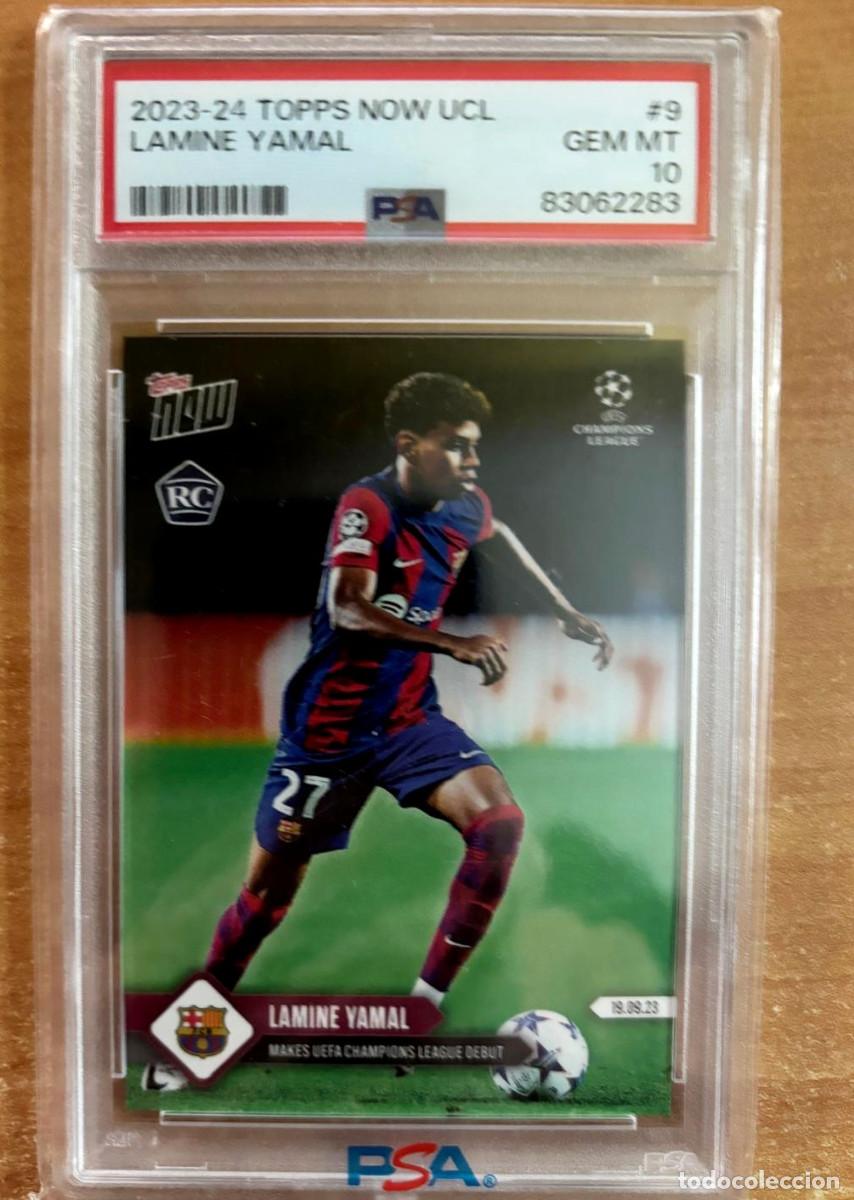 Cromos de f&uacute;tbol: PSA 10 TOPPS NOW UCL 2023-2024 23 24 LAMINE YAMAL (FC BARCELONA) ROOKIE CARD