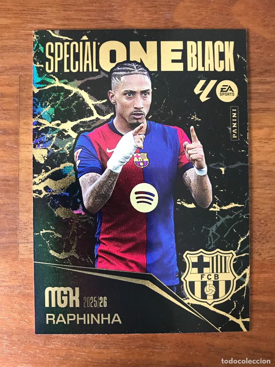 Cromos de f&uacute;tbol: RAPHINHA - FC BARCELONA - SPECIAL ONE BLACK - PANINI MEGACRACKS 2025 2026 25 26
