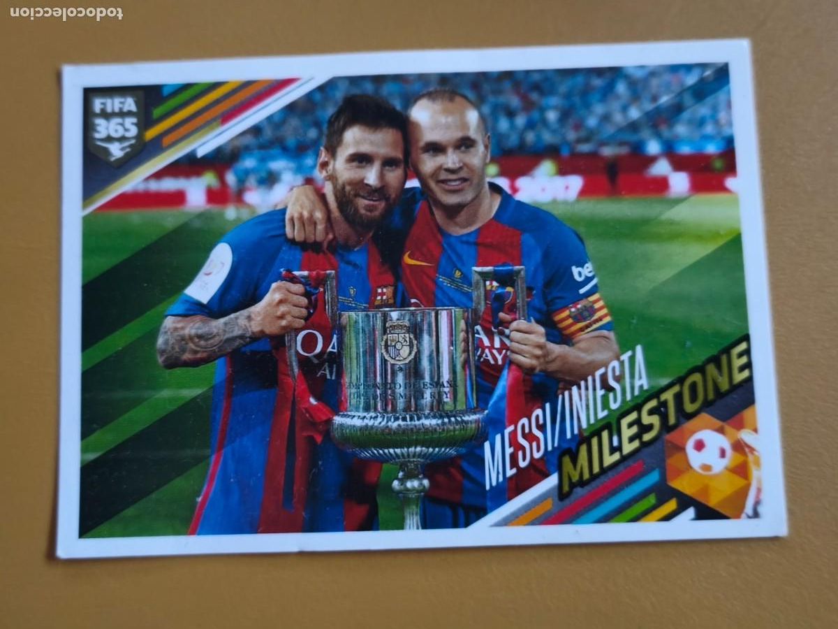 Cromos de f&uacute;tbol: messi iniesta, fifa 2017 18 barcelona