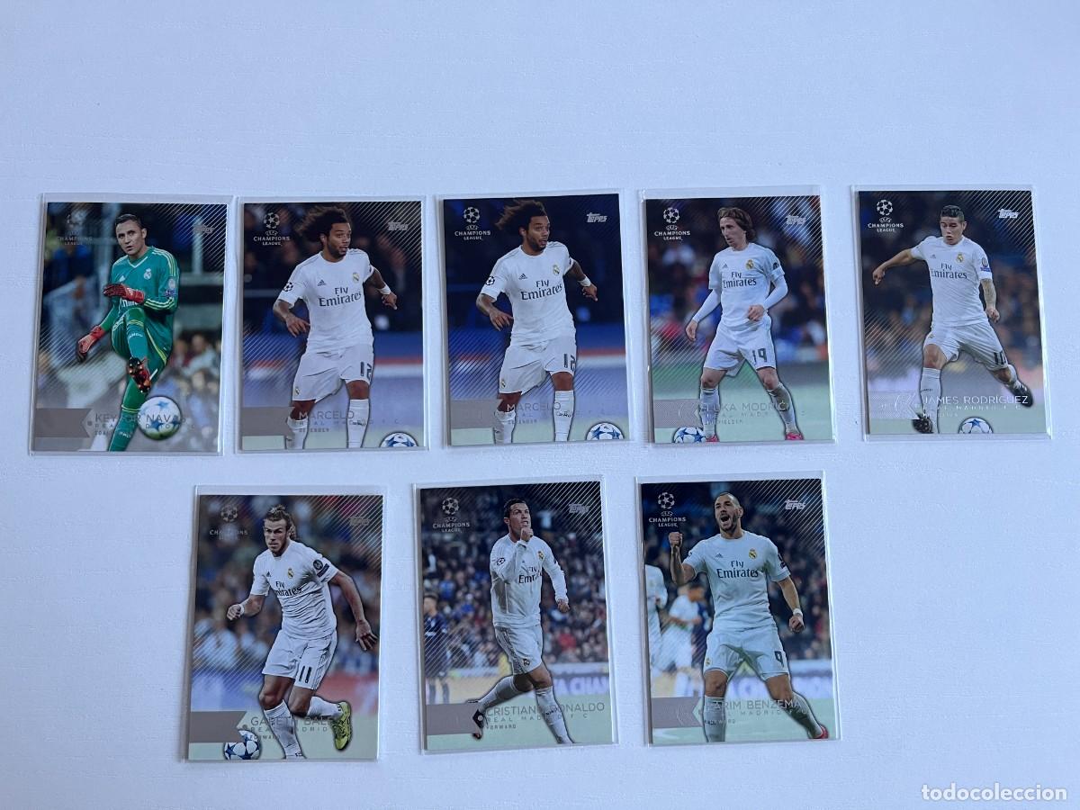 Cromos de f&uacute;tbol: Lote 8 cartas REAL MADRID 2016 Topps UCL Showcase &ndash; Ronaldo, Modric, Benzema + Marcelo Blue