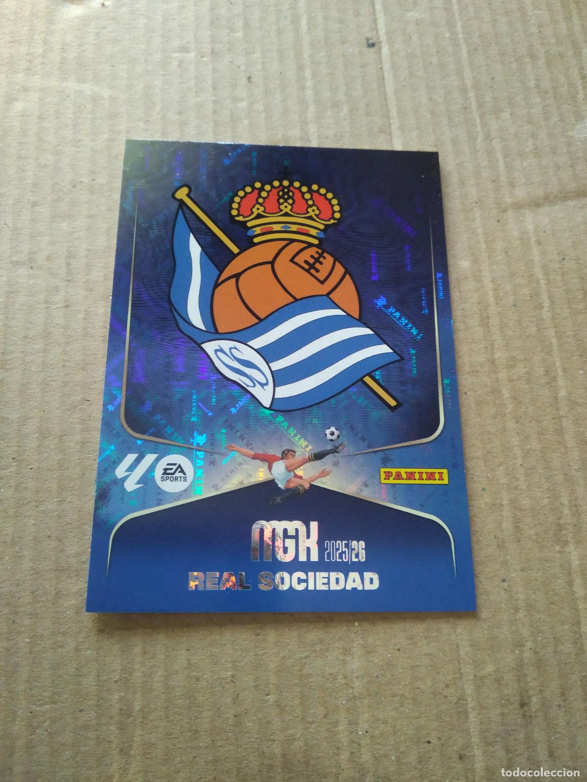 Cromos de f&uacute;tbol: 307 ESCUDO REAL SOCIEDAD CROMO FUTBOL PANINI LIGA MGKS 25-26 MEGACRACKS 2025-2026