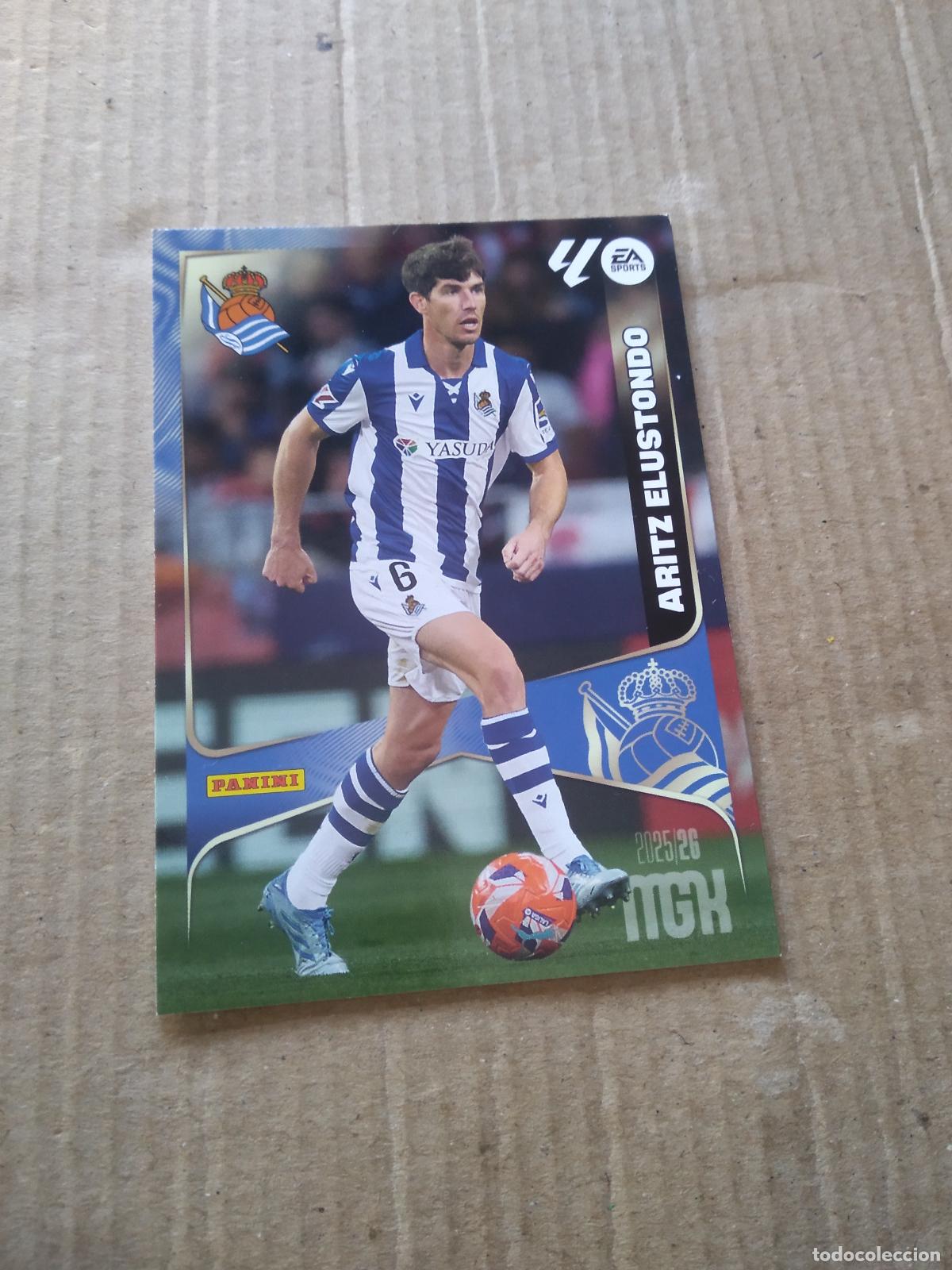 Cromos de f&uacute;tbol: 313 ARITZ ELUSTONDO REAL SOCIEDAD CROMO FUTBOL PANINI LIGA MGKS 25-26 MEGACRACKS 2025-2026