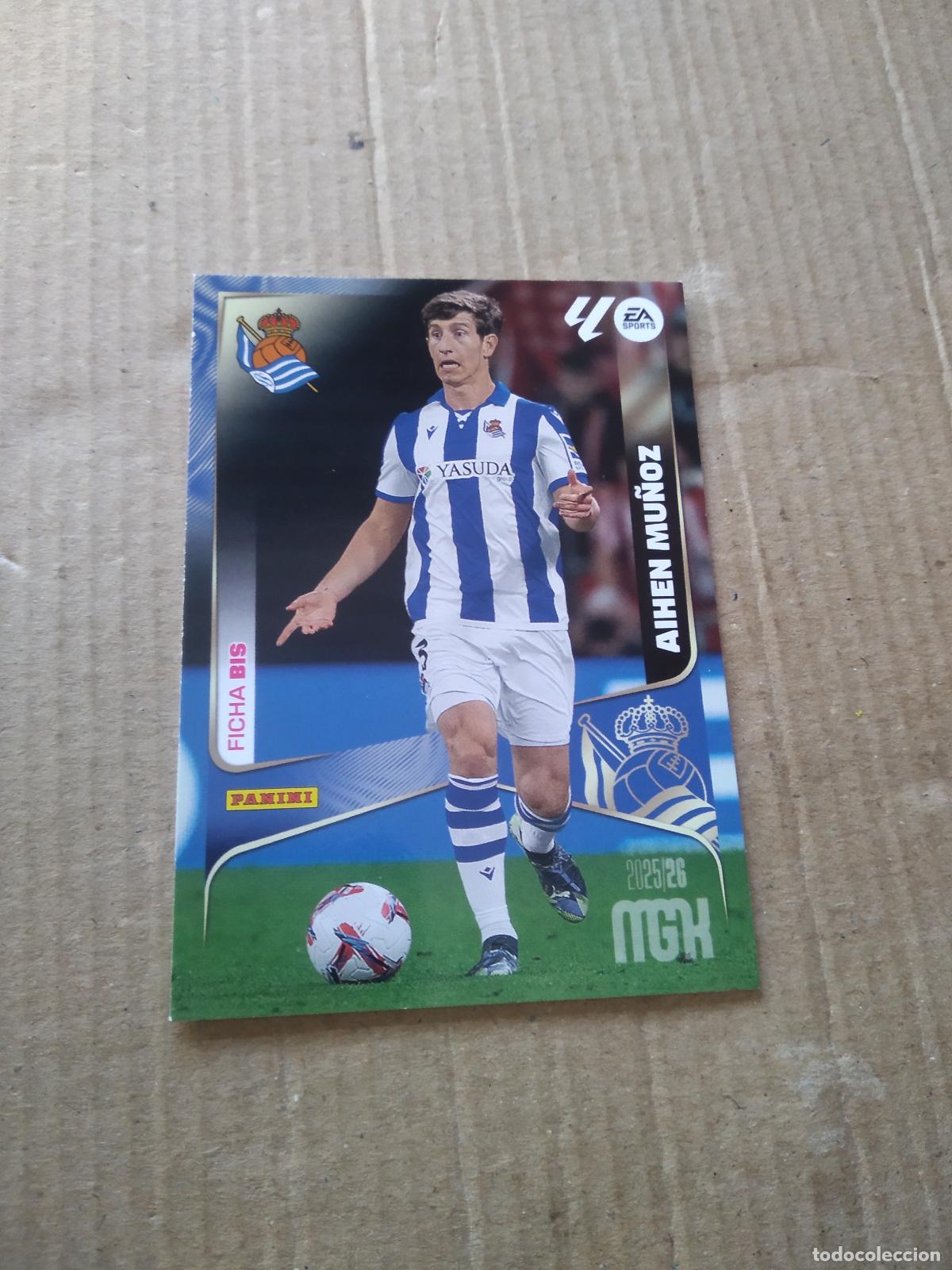 Cromos de f&uacute;tbol: 314 BIS AIHEN MU&Ntilde;OZ REAL SOCIEDAD CROMO FUTBOL PANINI LIGA MGKS 25-26 MEGACRACKS 2025-2026