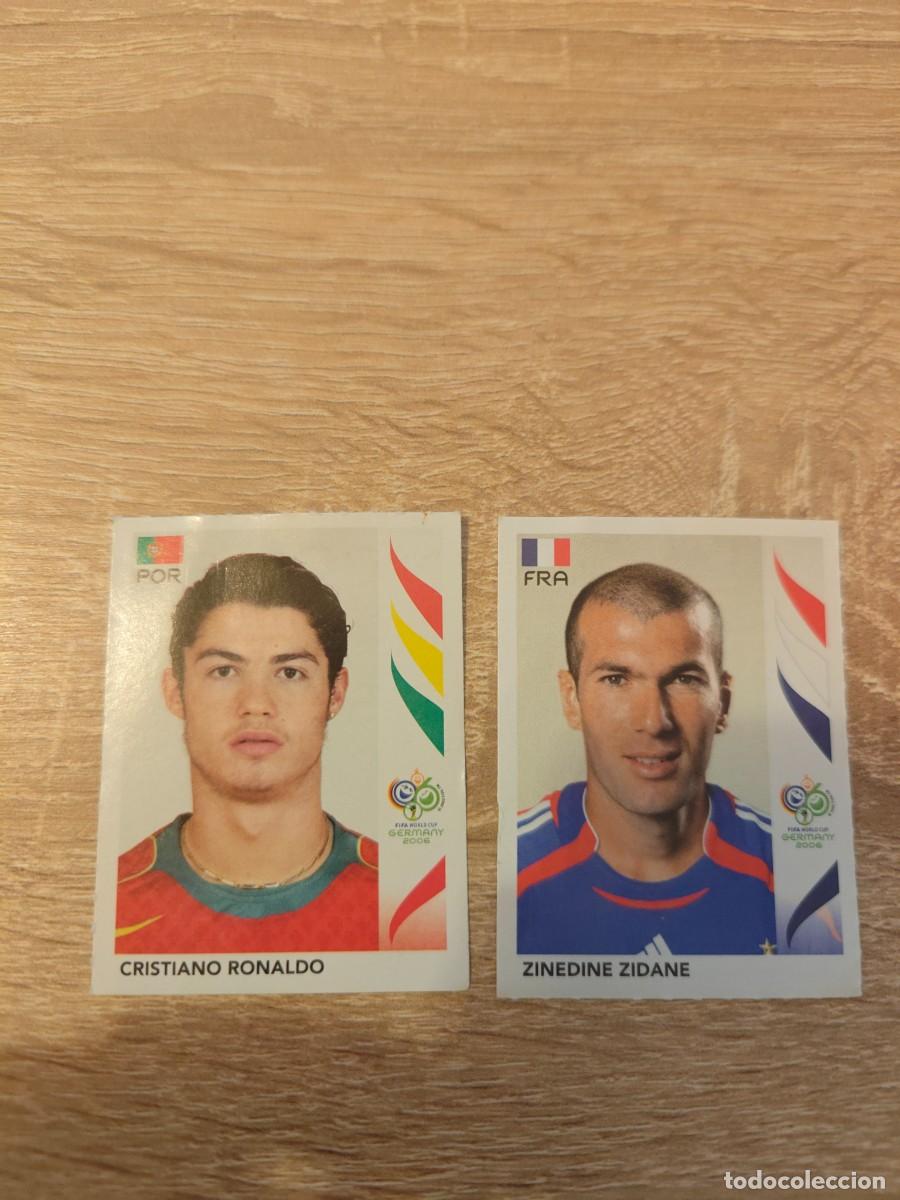 Cromos de f&uacute;tbol: Rookie Cristiano Ronaldo y Despedida Zinedine Zidane