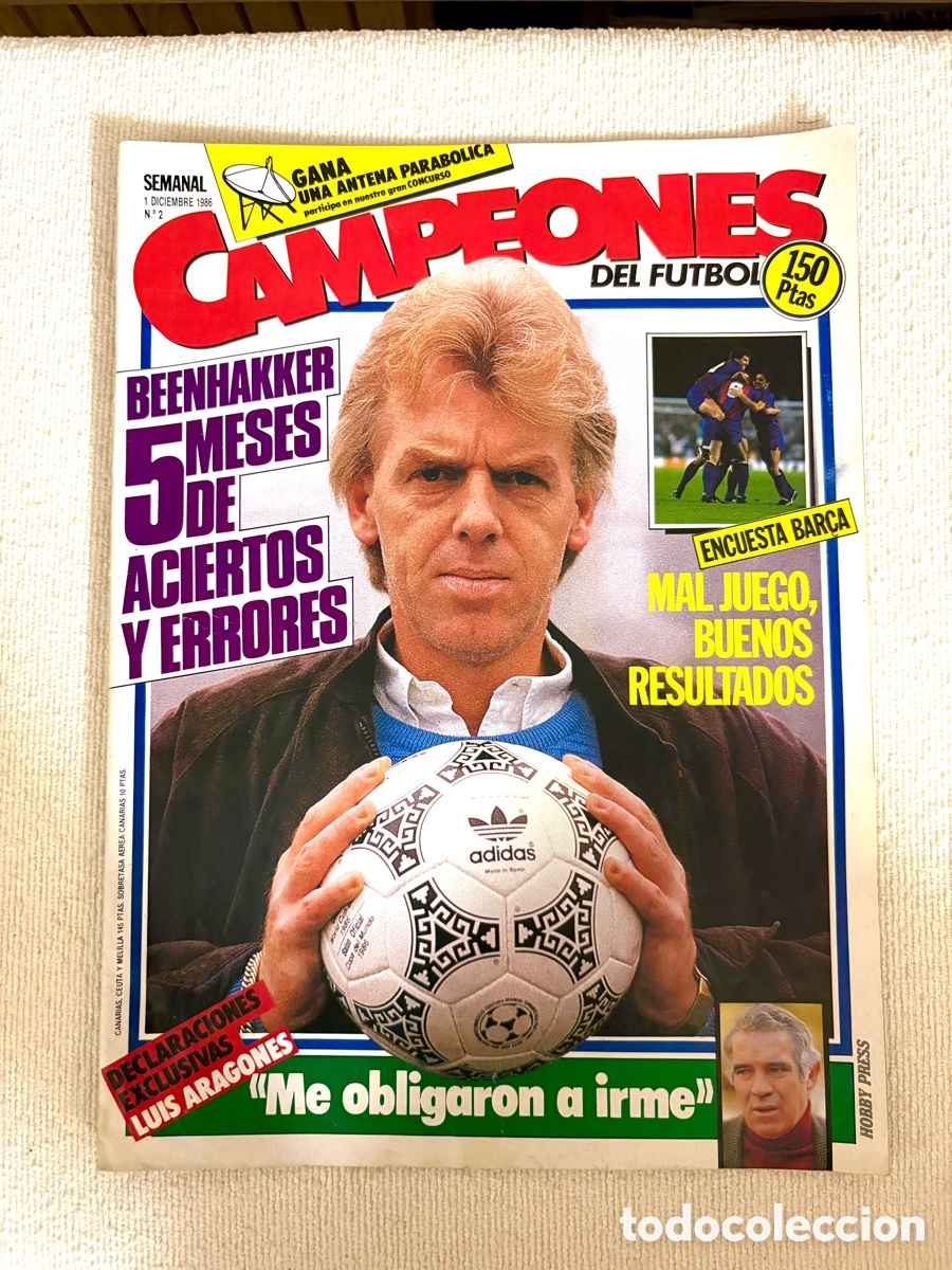 Cromos de f&uacute;tbol: JOYA RARA Revista CAMPEONES Del F&uacute;tbol N&ordm; 2 (1986) | BEENHAKKER Real Madrid- p&oacute;ster Hugo - Perfect