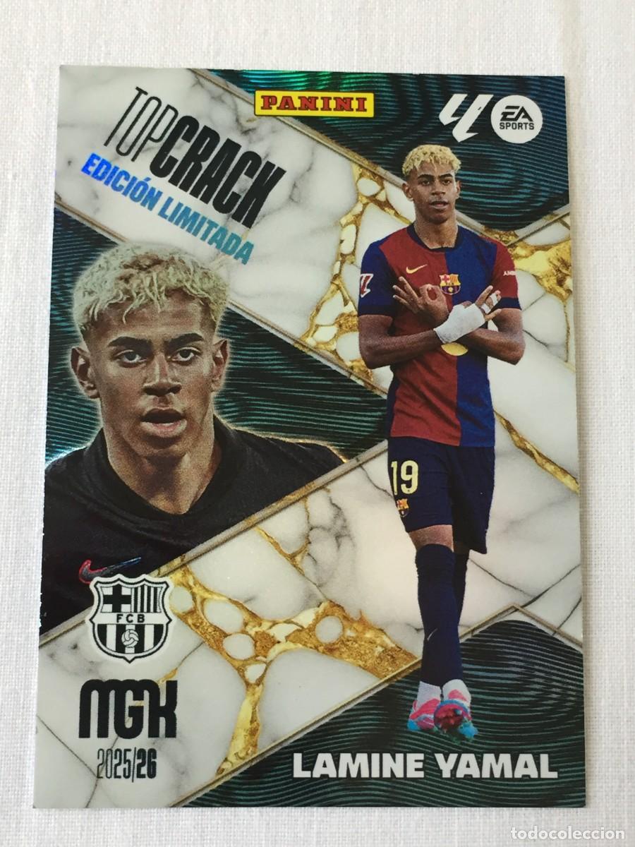 Cromos de f&uacute;tbol: CARD TOP CRACK EDICI&Oacute;N LIMITADA LAMINE YAMAL BARCELONA BAR&Ccedil;A LIGA MEGACRACKS PANINI 2025 2026 25 26