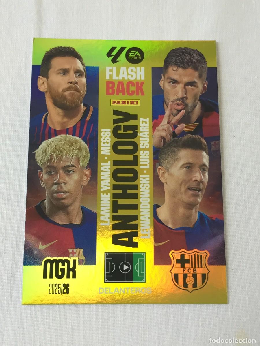 Cromos de f&uacute;tbol: 438 MESSI YAMAL SUAREZ LEWANDOWSKI BARCELONA FLASHBACK ANTHOLOGY ⚽ MEGACRACKS LIGA 2025 2026 25 26 ⚽