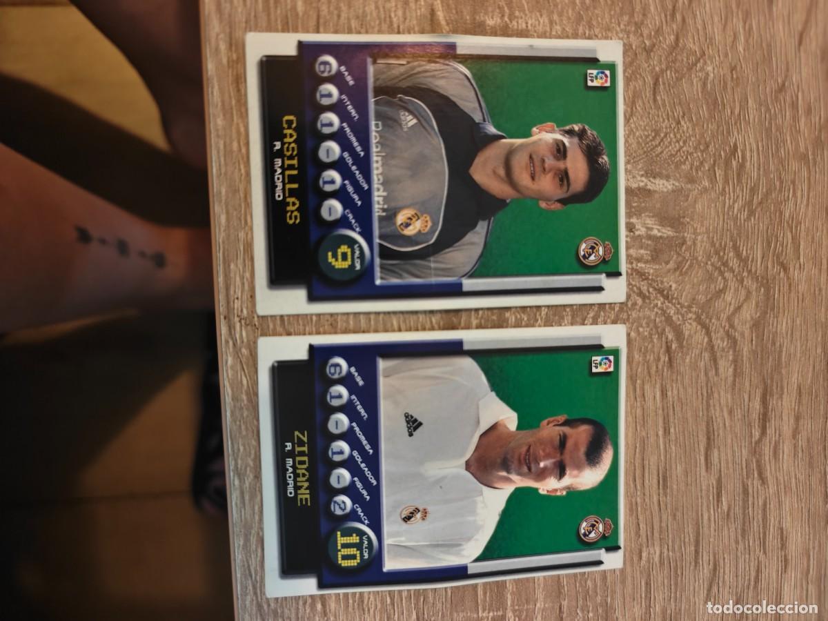 Cromos de f&uacute;tbol: Lote Zidane y Casillas Superliga 2001-2002