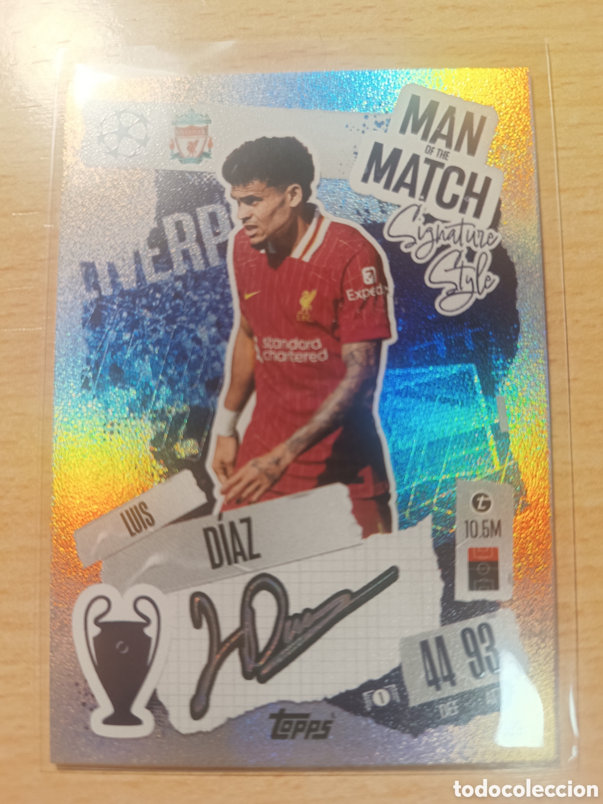 Football Stickers: LUIS DIAZ LIVERPOOL MAN OF THE MATCH SIGNATURE STYLE MATCH ATTAX 2024 2025 TOPPS 24 25