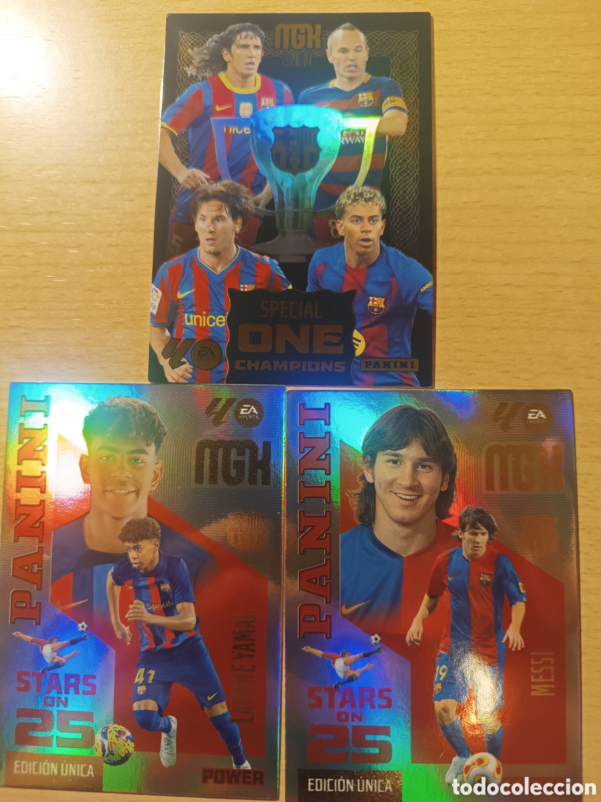 Cromos de f&uacute;tbol: LOTE LAMINE YAMAL LIONEL MESSI FC BARCELONA STARS ON 25 POWER MEGACRACKS EDICI&Oacute;N UNICA 2026 27