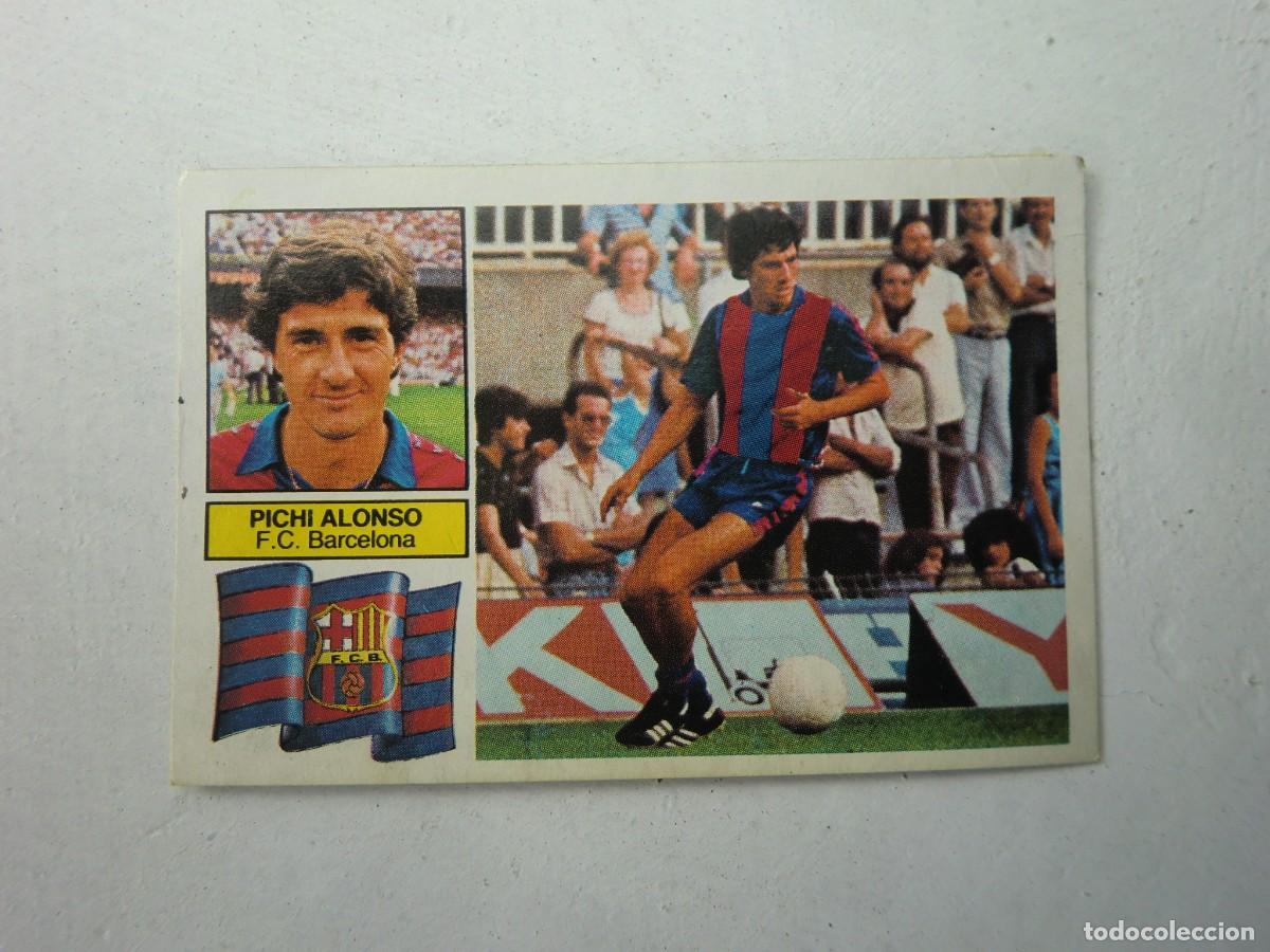 Fu&szlig;ball-Sticker: Cromo de f&uacute;tbol LIGA ESTE 82-83 1982-1983: PICHI ALONSO (Barcelona), versi&oacute;n doble imagen