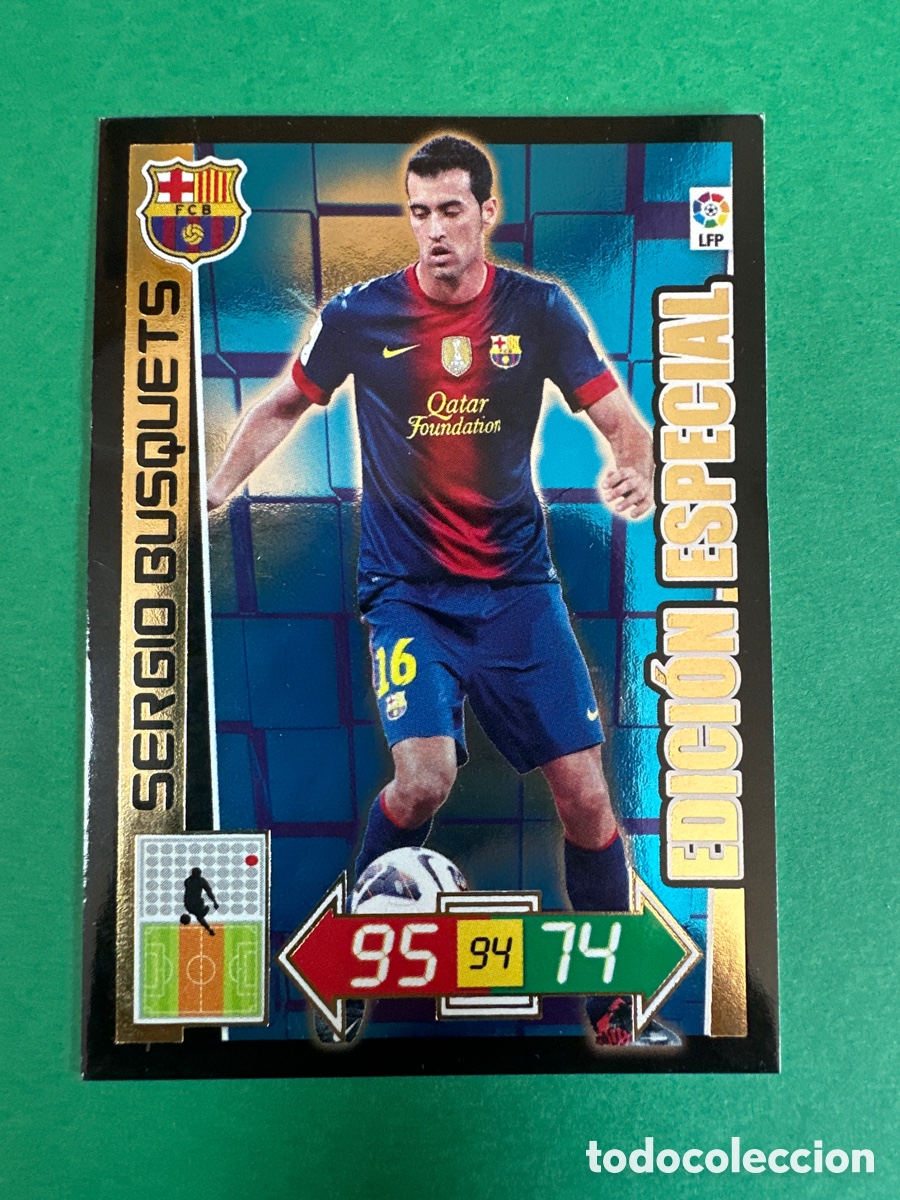Football Stickers: SERGIO BUSQUETS(F.C.BARCELONA) EDICI&Oacute;N ESPECIAL LIMITADA ADRENALYN XL LIGA 2012-2013 12 13 PANINI