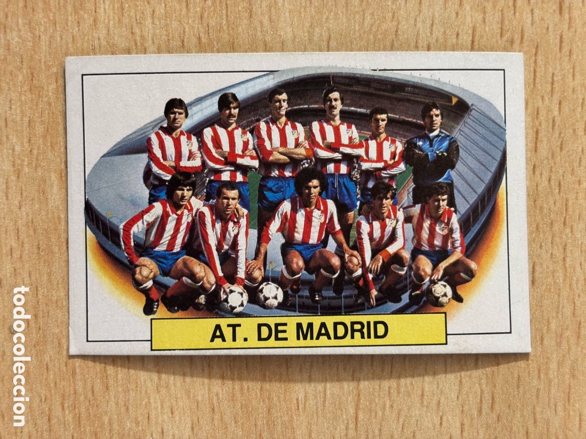 Cromos de f&uacute;tbol: Alineaci&oacute;n Atl&eacute;tico de Madrid Ediciones Este Liga 83/84 sin pegar
