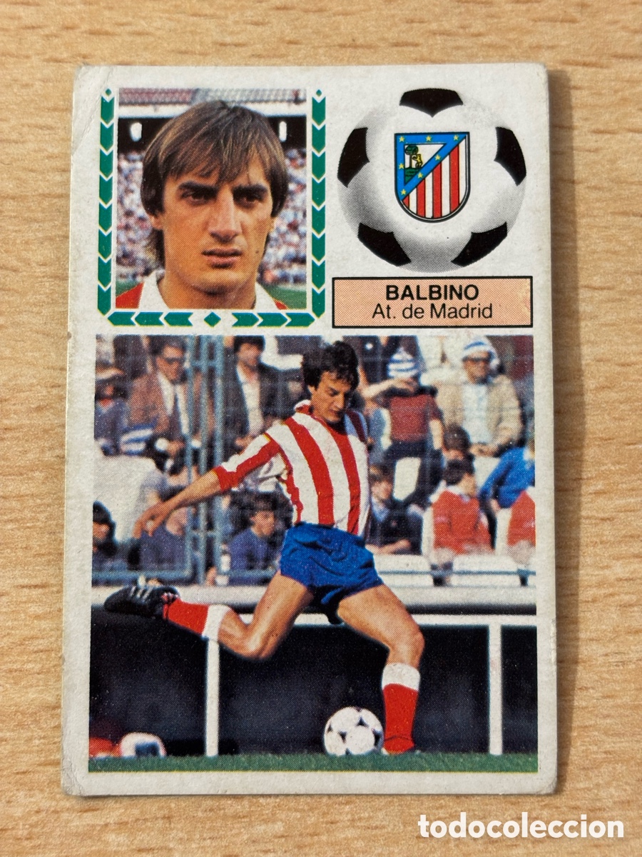 Cromos de f&uacute;tbol: Balbino Atl&eacute;tico de Madrid Ediciones Este Liga 83/84 sin pegar. Ligera doblez