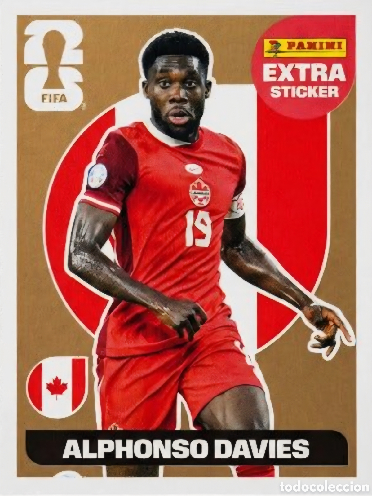 Cromos de f&uacute;tbol: ALPHONSO DAVIES - CANADA - EXTRA STICKER BRONCE - MUNDIAL 2026 PANINI FIFA WORLD CUP 26.