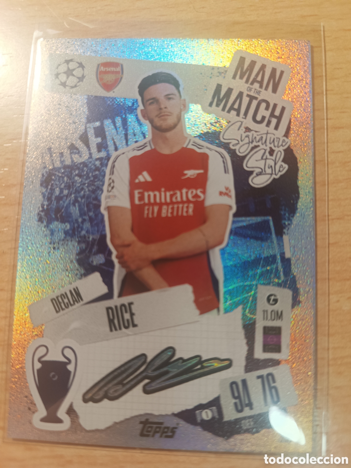 Cromos de f&uacute;tbol: DECLAN RICE ARSENAL MAN OF THE MATCH SIGNATURE STYLE MATCH ATTAX 2024 2025 TOPPS 24 25