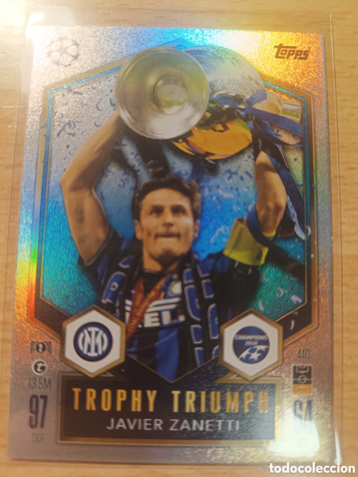 Cromos de f&uacute;tbol: JAVIER ZANETTI INTER DE MILAN TROPHY TRIUMPH MATCH ATTAX 2024 2025 TOPPS 24 25