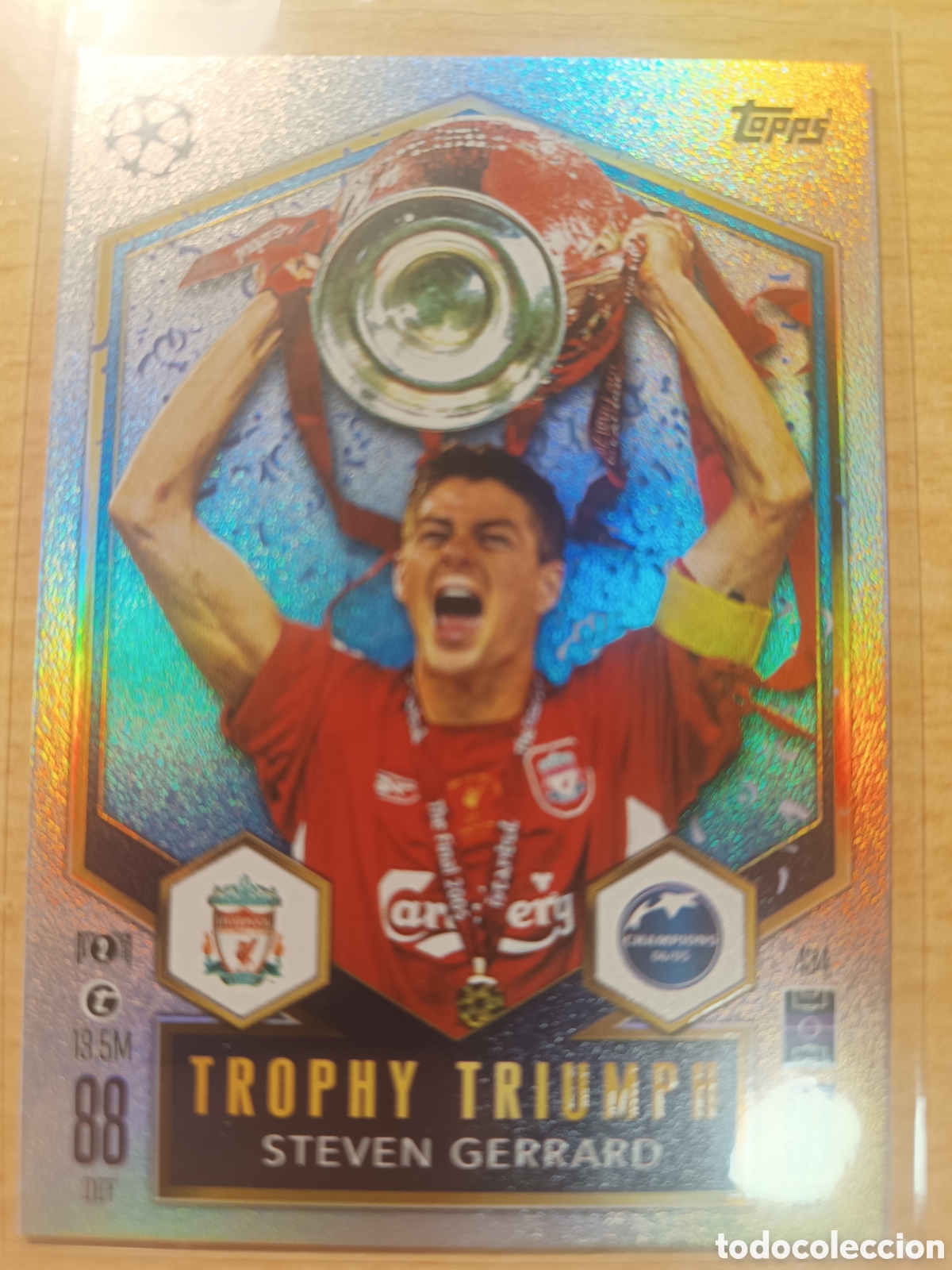 Football Stickers: STEVEN GERRARD LIVERPOOL TROPHY TRIUMPH MATCH ATTAX 2024 2025 TOPPS 24 25