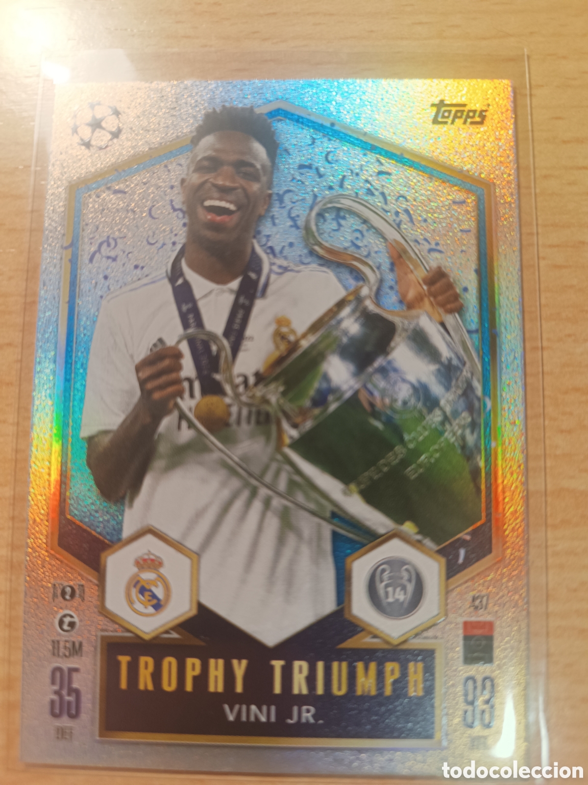 Football Stickers: VINI JR VINICIUS REAL MADRID TROPHY TRIUMPH MATCH ATTAX 2024 2025 TOPPS 24 25