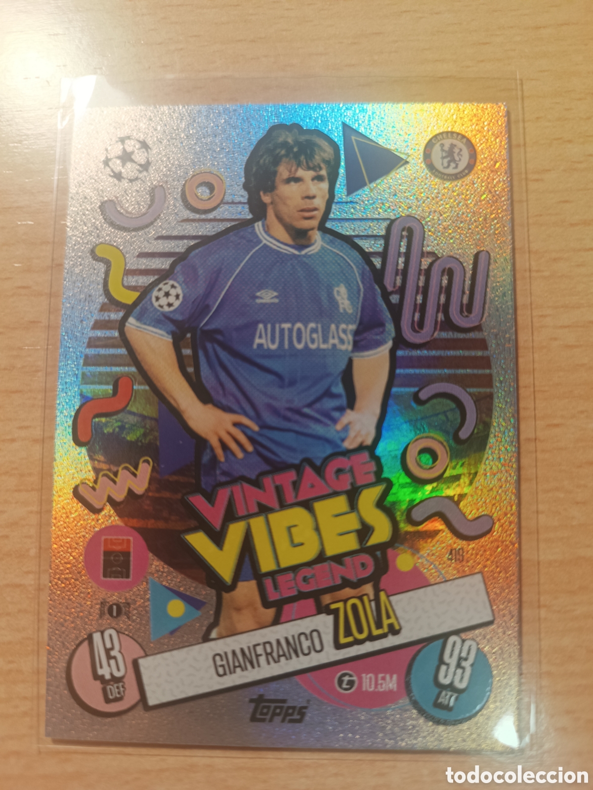 Cromos de f&uacute;tbol: GIANFRANCO ZOLA CHELSEA VINTAGE VIBES LEGEND MATCH ATTAX 2024 2025 TOPPS 24 25