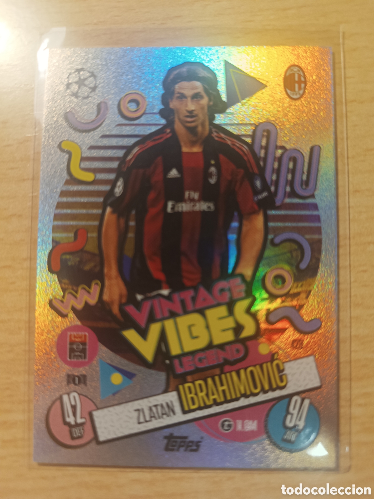 Cromos de f&uacute;tbol: ZLATAN IBRAHIMOVIC AC MILAN VINTAGE VIBES LEGEND MATCH ATTAX 2024 2025 TOPPS 24 25