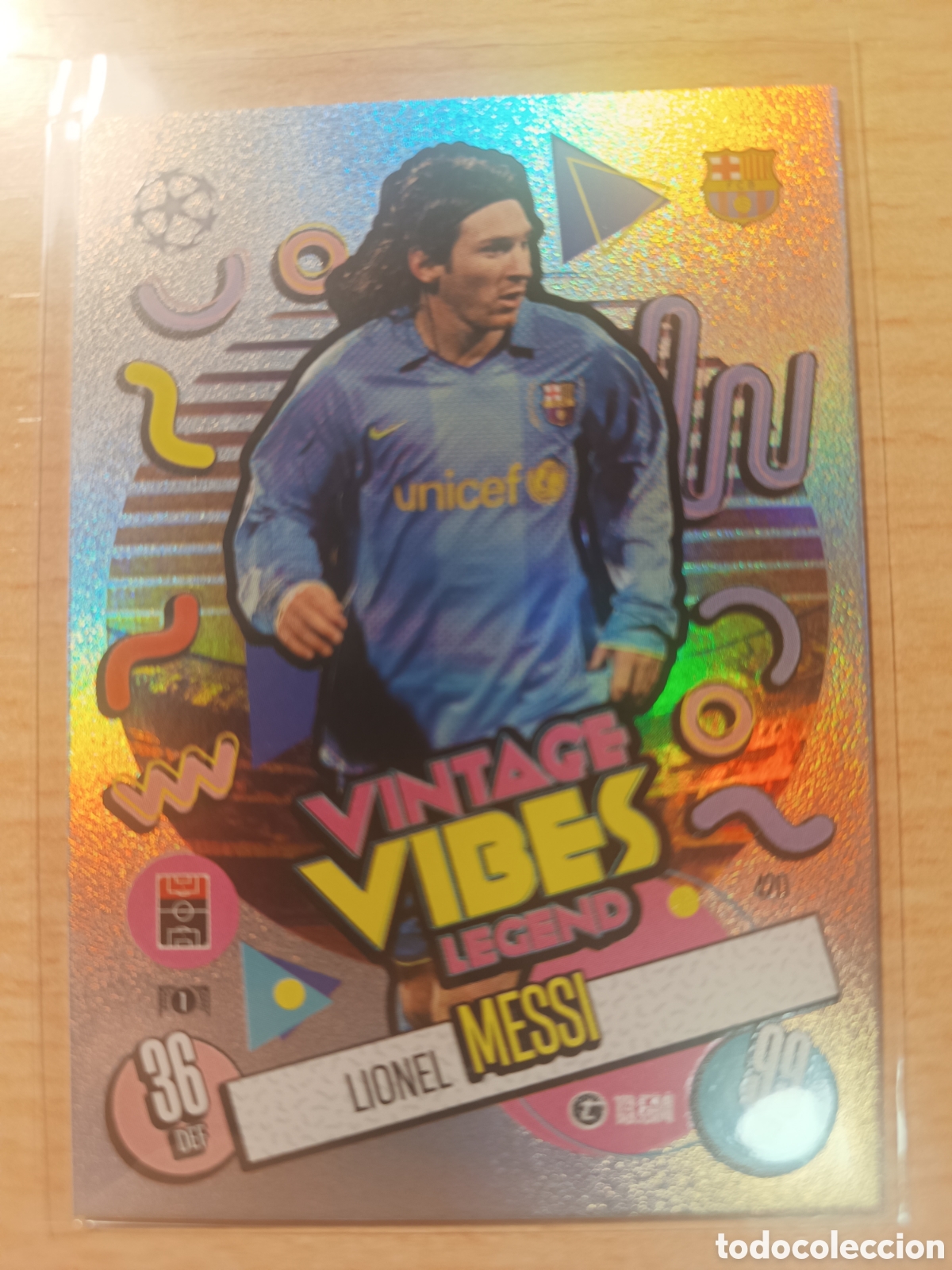 Cromos de f&uacute;tbol: LIONEL MESSI FC BARCELONA VINTAGE VIBES LEGEND MATCH ATTAX 2024 2025 TOPPS 24 25