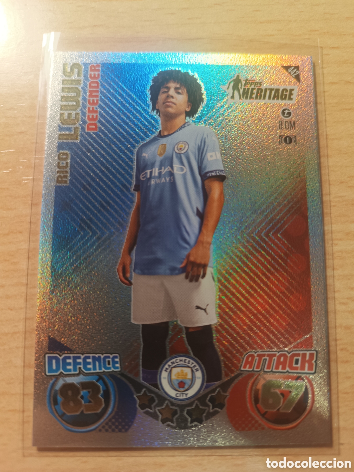 Cromos de f&uacute;tbol: RICO LEWIS MANCHESTER CITY HERITAGE MATCH ATTAX 2024 2025 TOPPS 24 25