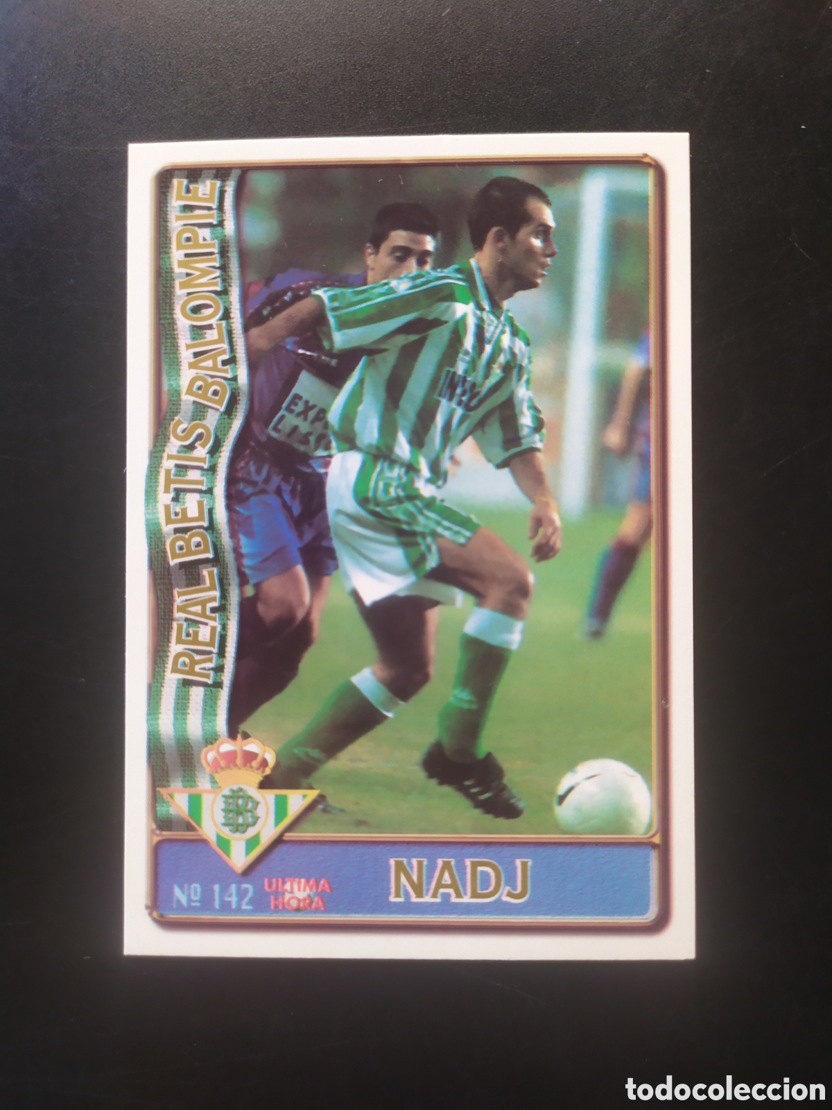 Cromos de f&uacute;tbol: Mundicromo fichas Liga 1996 1997 96 97 Nadj ultima hora n&deg; 142 Real Betis