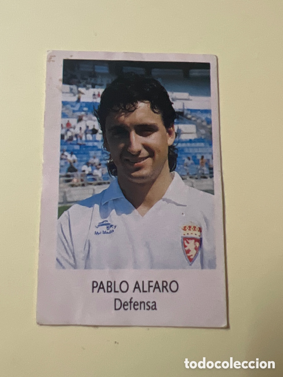 Cromos de f&uacute;tbol: C5202. Pablo Alfaro - Liga Futbol 91-92, 1991-1992, Bimbo N&deg; 232 - R. Zaragoza - Nunca pegado
