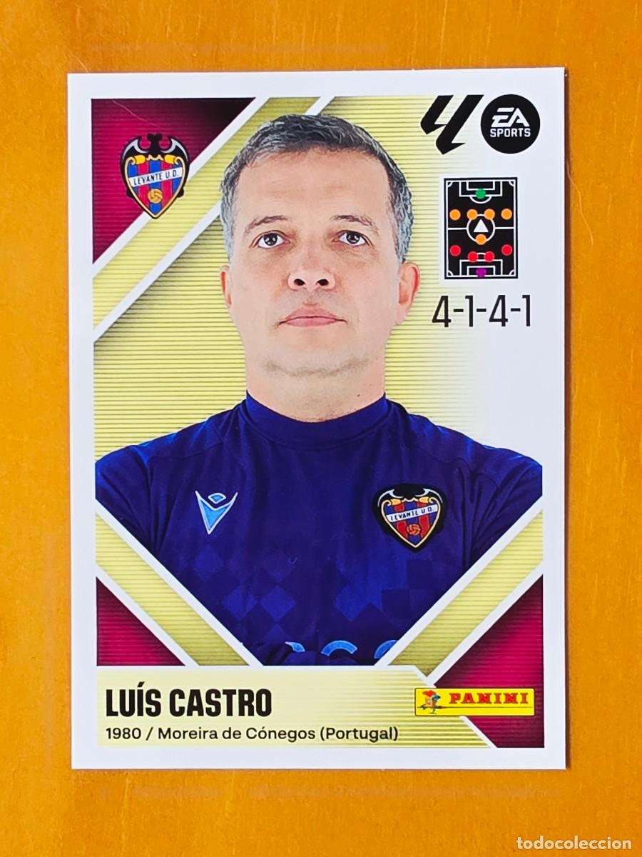 Fu&szlig;ball-Sticker: 2 Entrenador Lu&iacute;s Castro, Levante UD, Panini Ediciones Liga Este 2026 2027 26 27 sin pegar