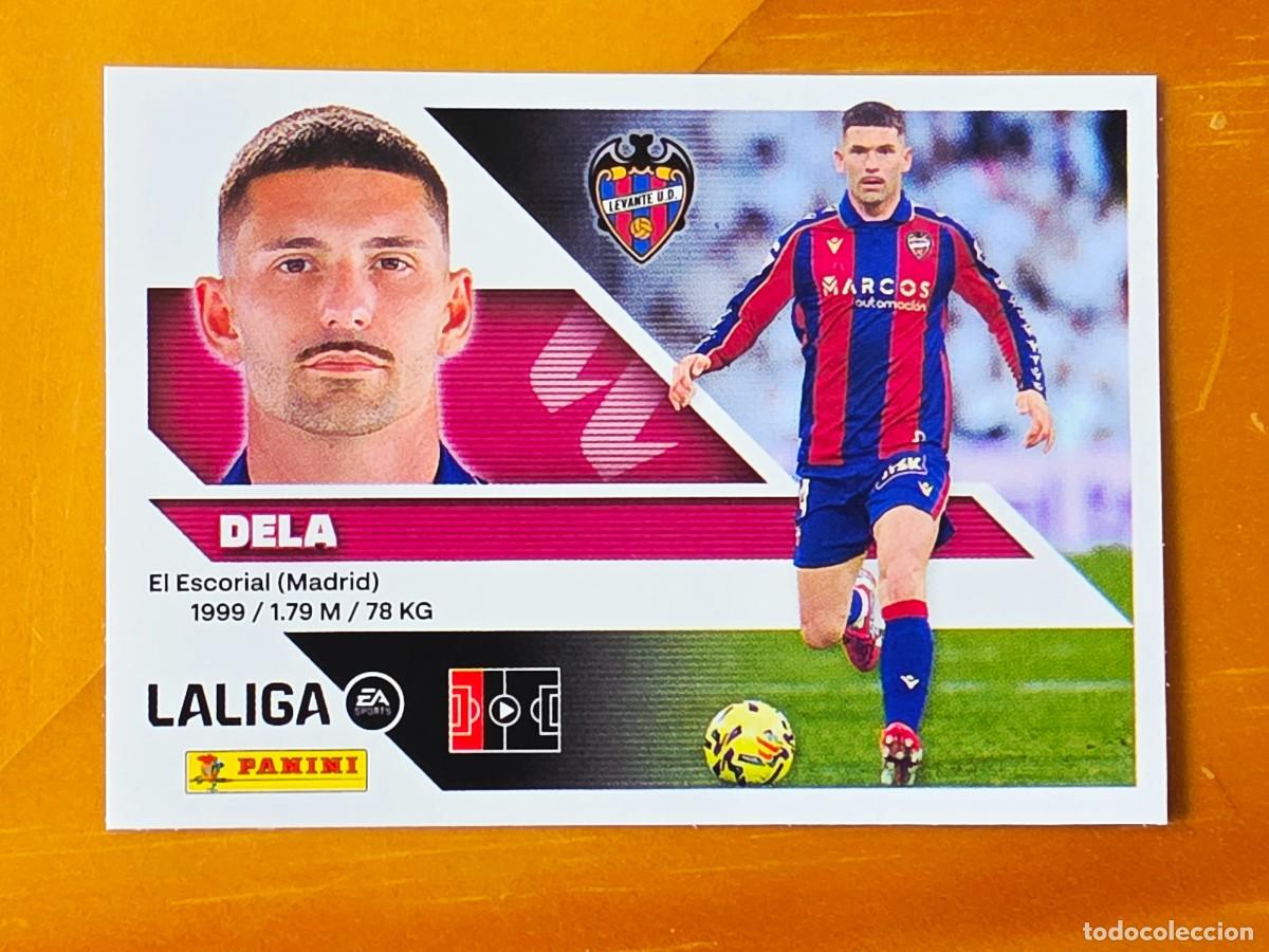 Cromos de f&uacute;tbol: 7 Dela, Levante UD, Panini Ediciones Liga Este 2026 2027 26 27 sin pegar
