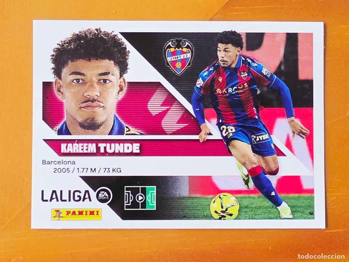 Cromos de f&uacute;tbol: 16 Kareem Tunde, Levante UD, Panini Ediciones Liga Este 2026 2027 26 27 sin pegar