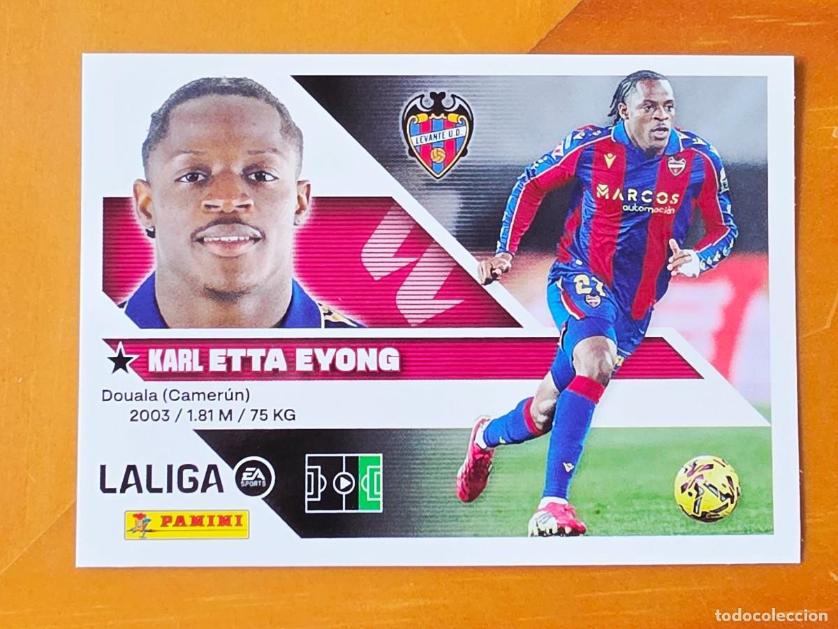 Cromos de f&uacute;tbol: 19 Karl Etta Eyong, Levante UD, Panini Ediciones Liga Este 2026 2027 26 27 sin pegar