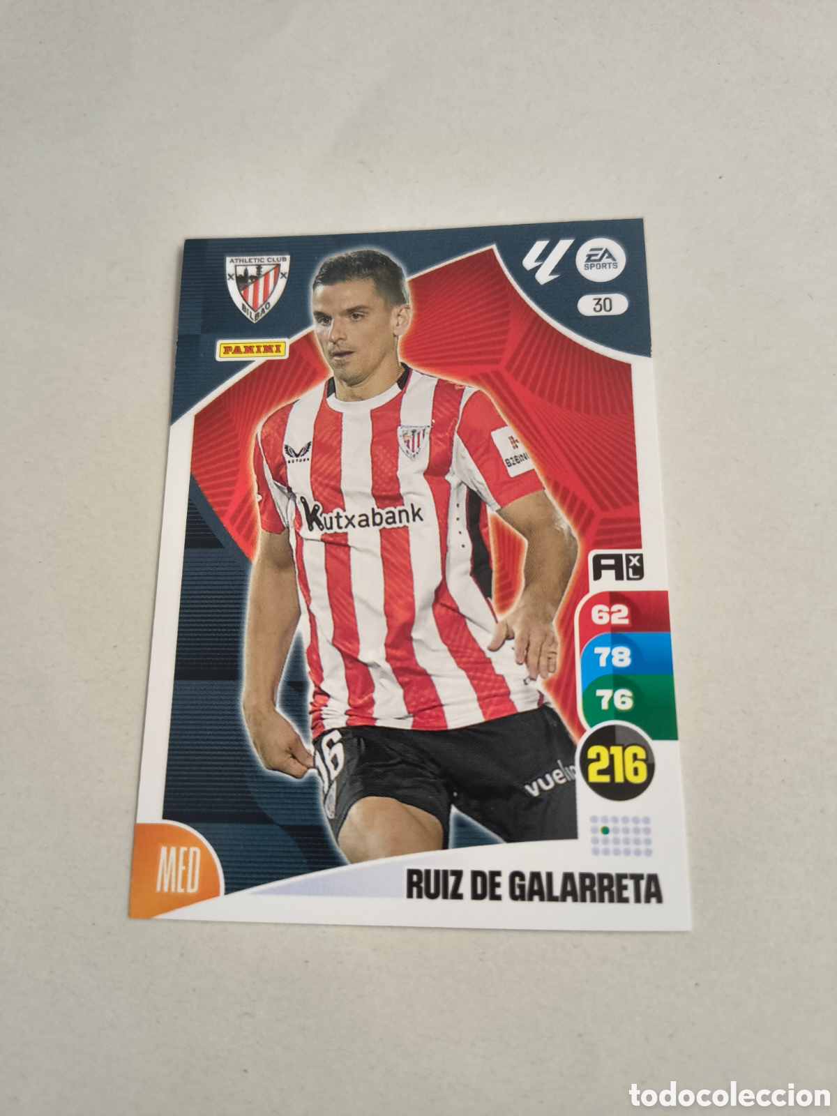 Cromos de f&uacute;tbol: ADRENALYN XL 2024-25 CROMO 30, RUIZ DE GALARRETA, AT. BILBAO
